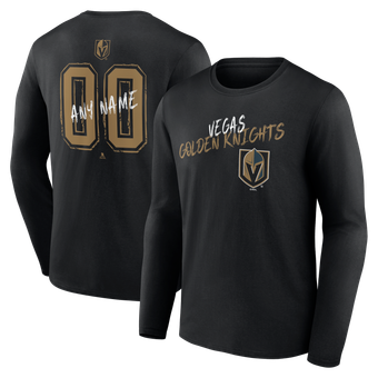 Men's Black Vegas Golden Knights  Hustle Personalized Name & Number Long Sleeve T-Shirt