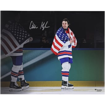 Quinn Hughes Team USA Autographed 16" x 20" 2026 Winter Olympics Gold Medal Winner Photograph