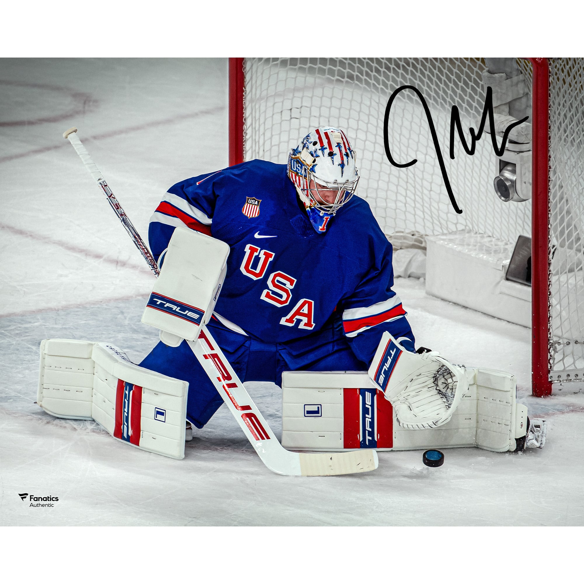 Jeremy Swayman Team USA Autographed 16" x 20" 2026 Winter Olympics Gold Medal Winner Photograph