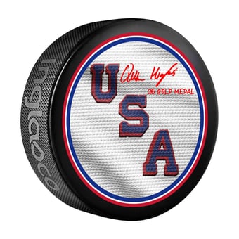 Quinn Hughes Team USA Autographed 2026 Winter Olympics Hockey Puck with "26 Gold Medal" Inscription