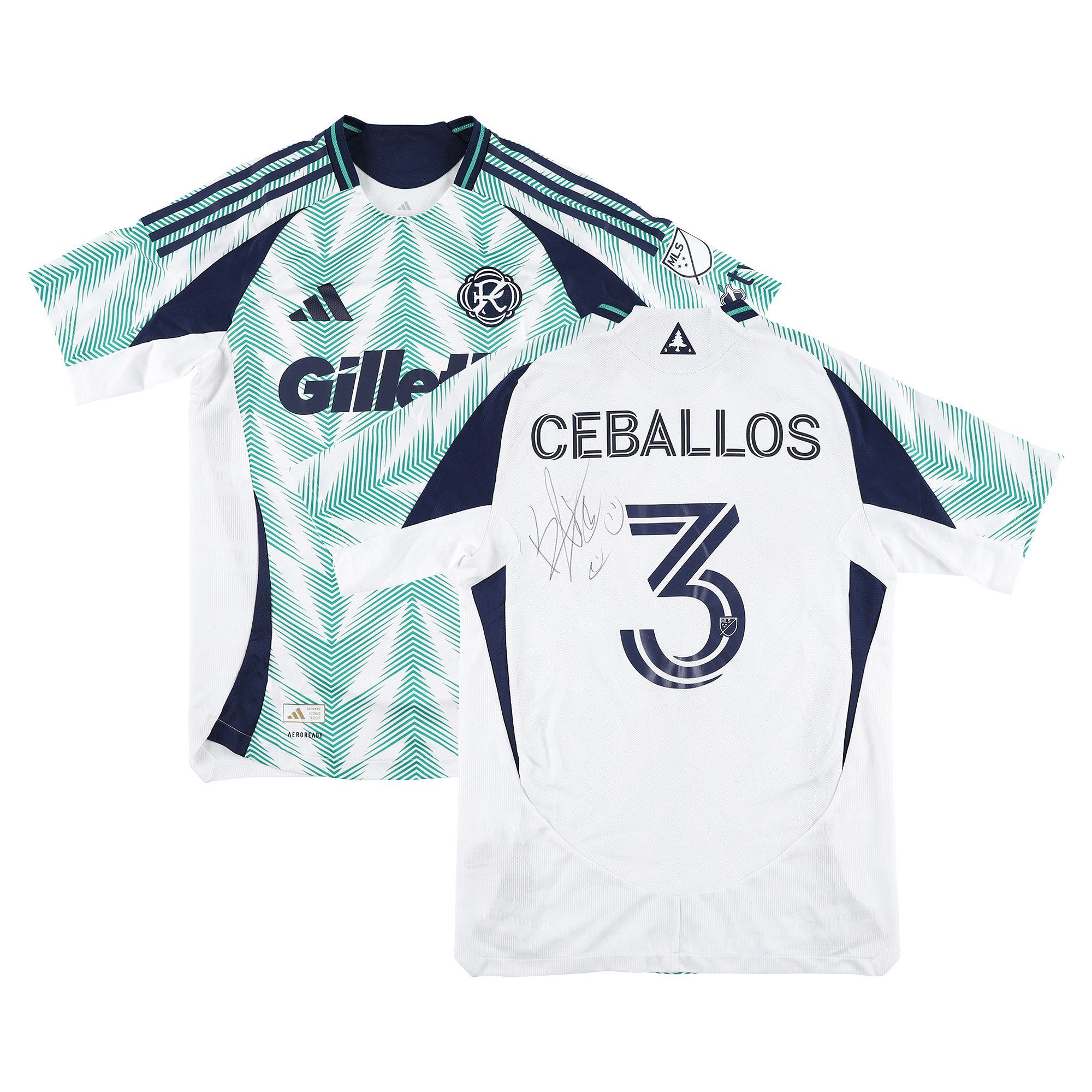 Brayan Ceballos New England Revolution Autographed Match-Used #3 White Jersey from the 2025 MLS Season – Size M Brayan Ceballos New England Revolution Autographed Match-Used #3 White Jersey from the 2025 MLS Season – Size M