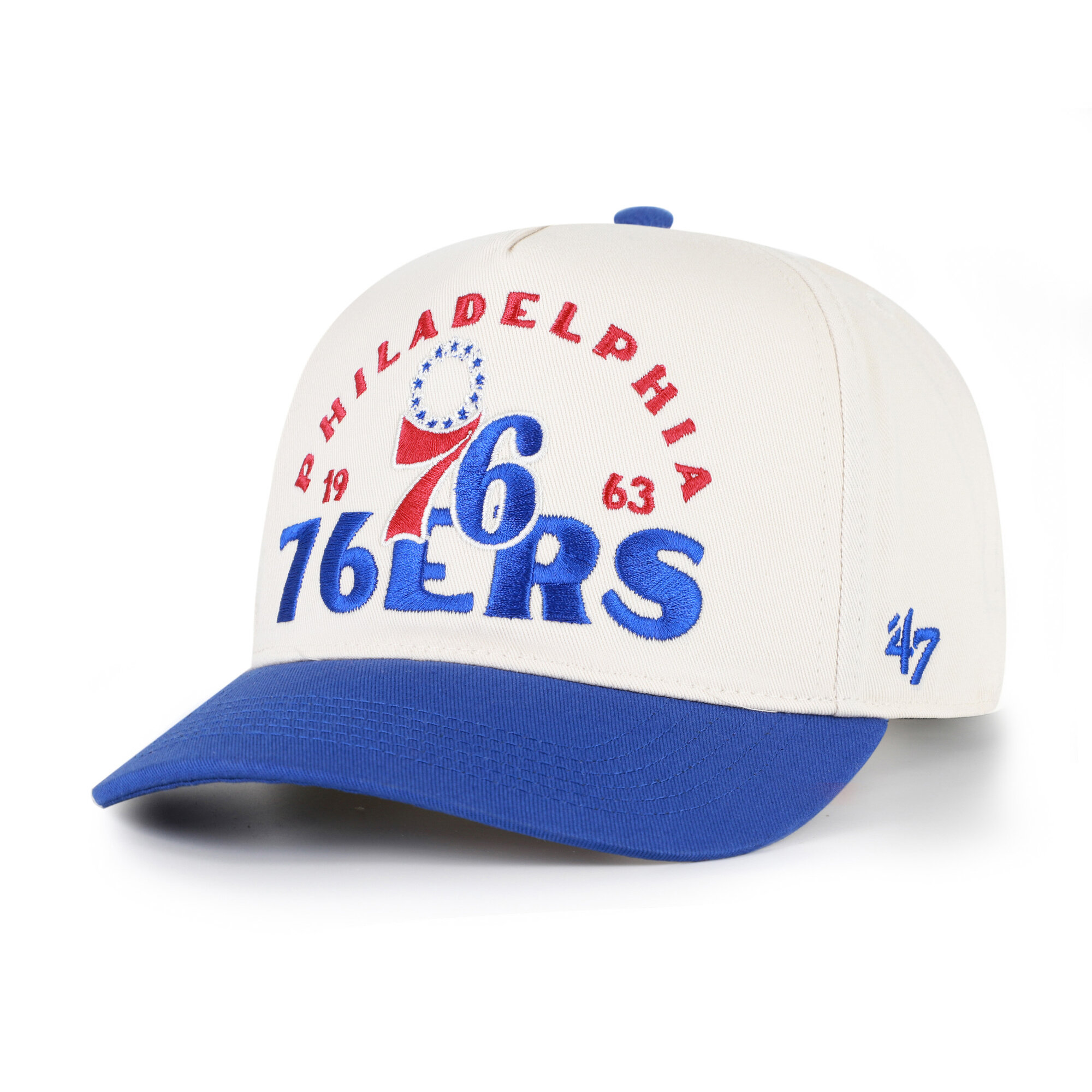 '47 Brand Men's Natural Philadelphia 76ers Arci text Hitch Adjustable Hat - Natural