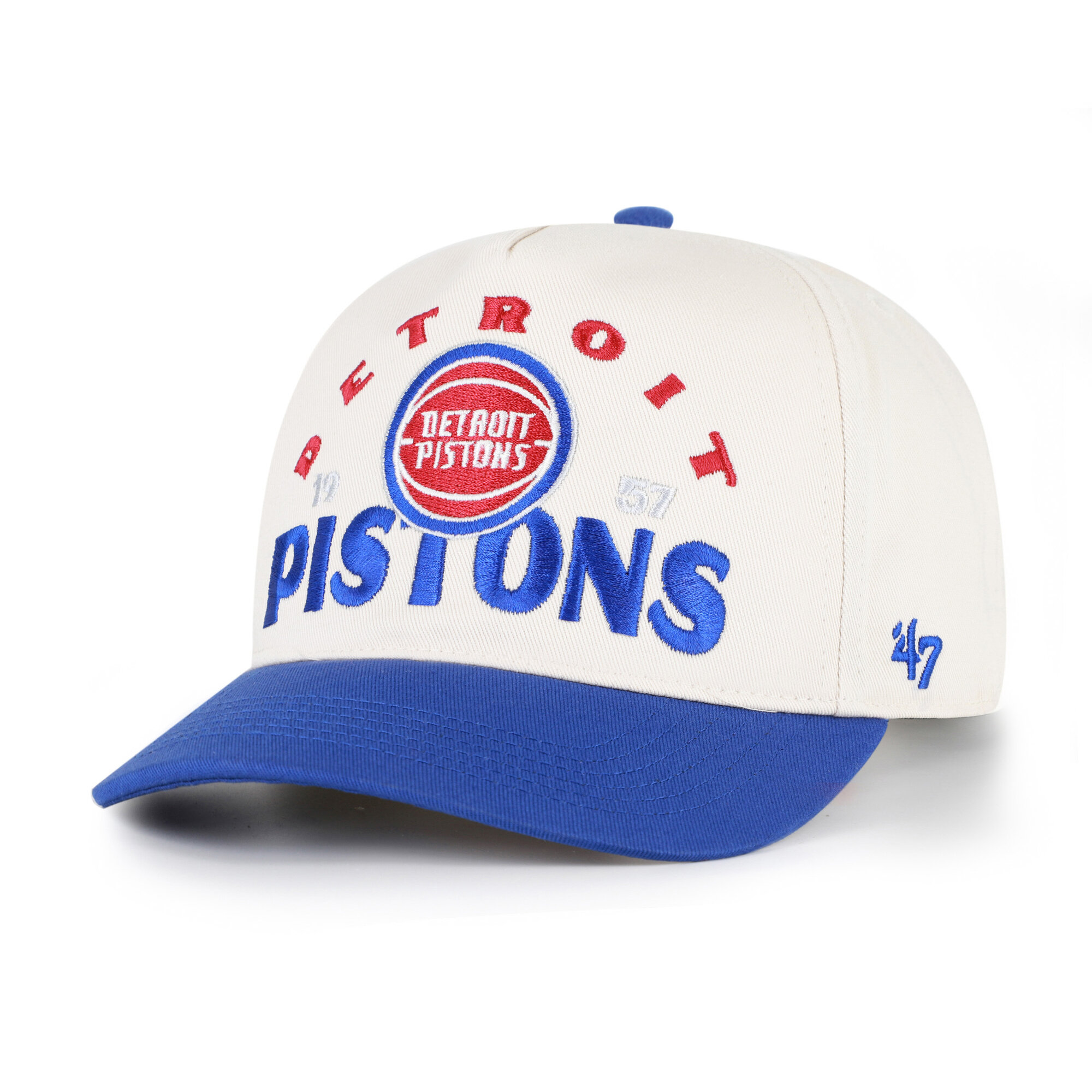 Men's '47 Natural Detroit Pistons Arcitext Hitch Adjustable Hat