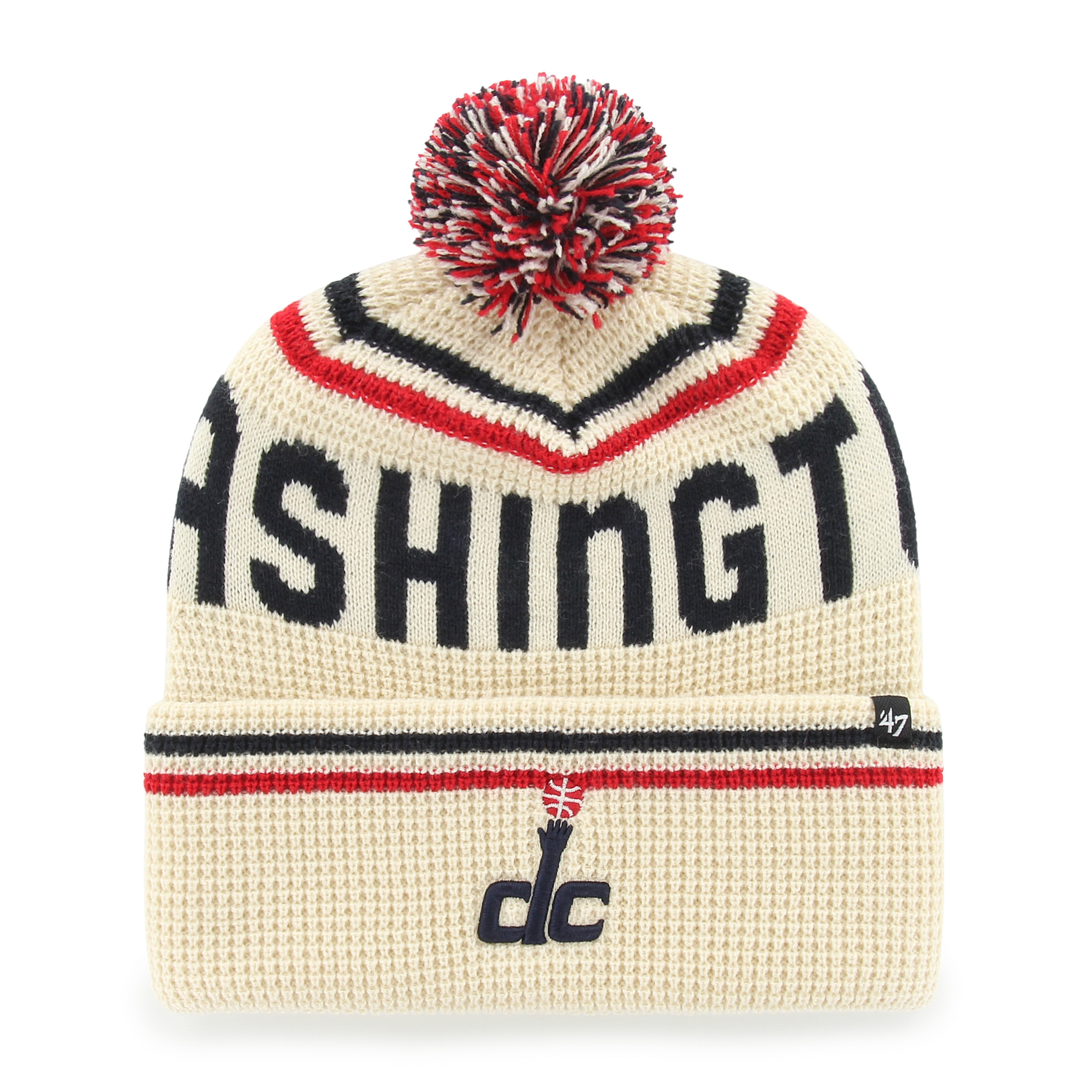 Men's '47 Natural Washington Wizards Quattrle Cuffed Knit Hat with Pom