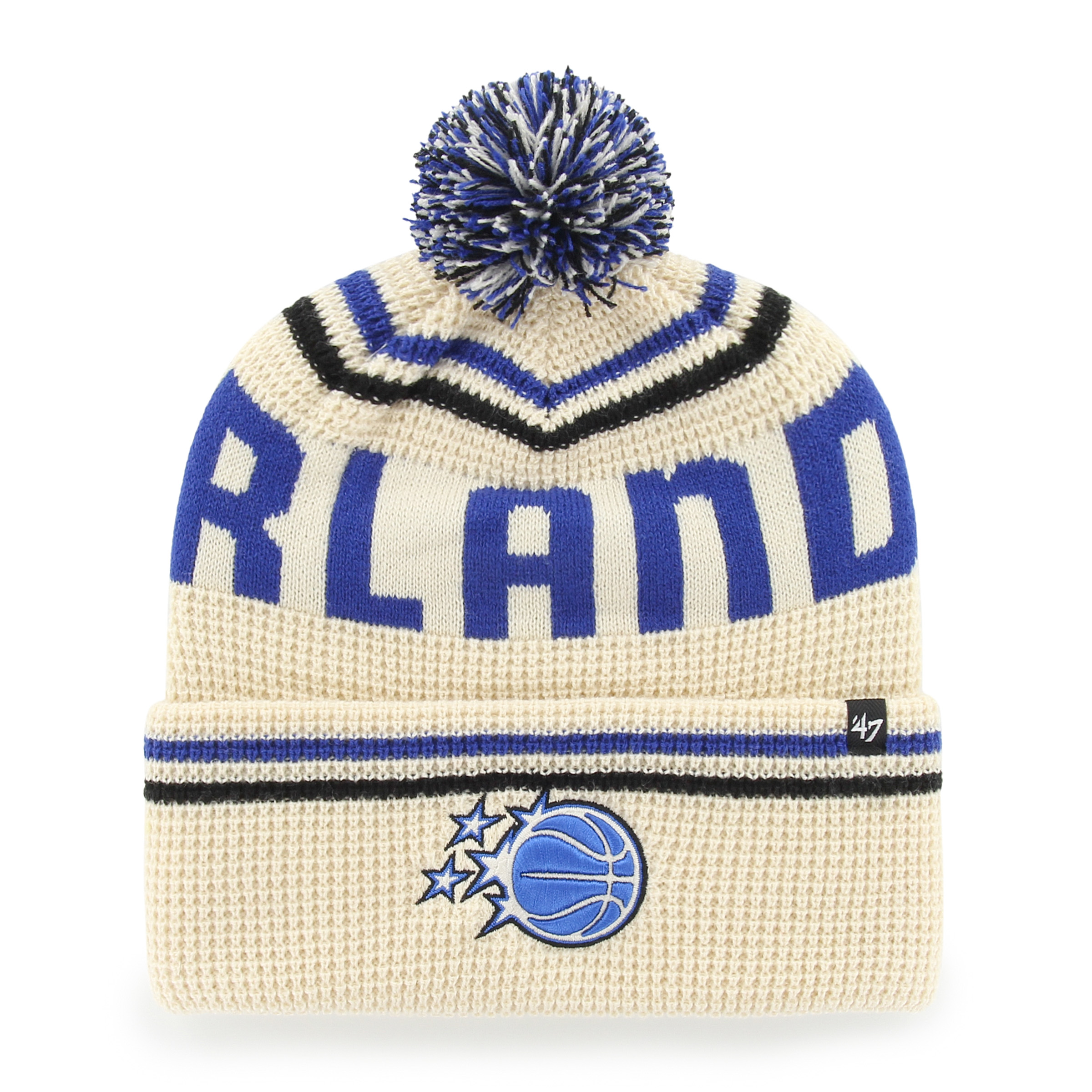 Men's '47 Natural Orlando Magic Quattrle Cuffed Knit Hat with Pom