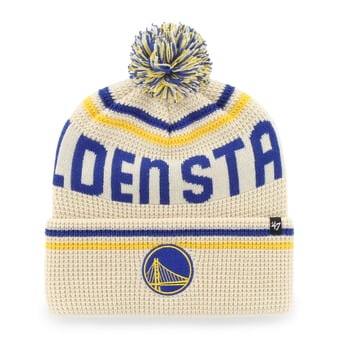 Men's '47 Natural Golden State Warriors Quattrle Cuffed Knit Hat with Pom