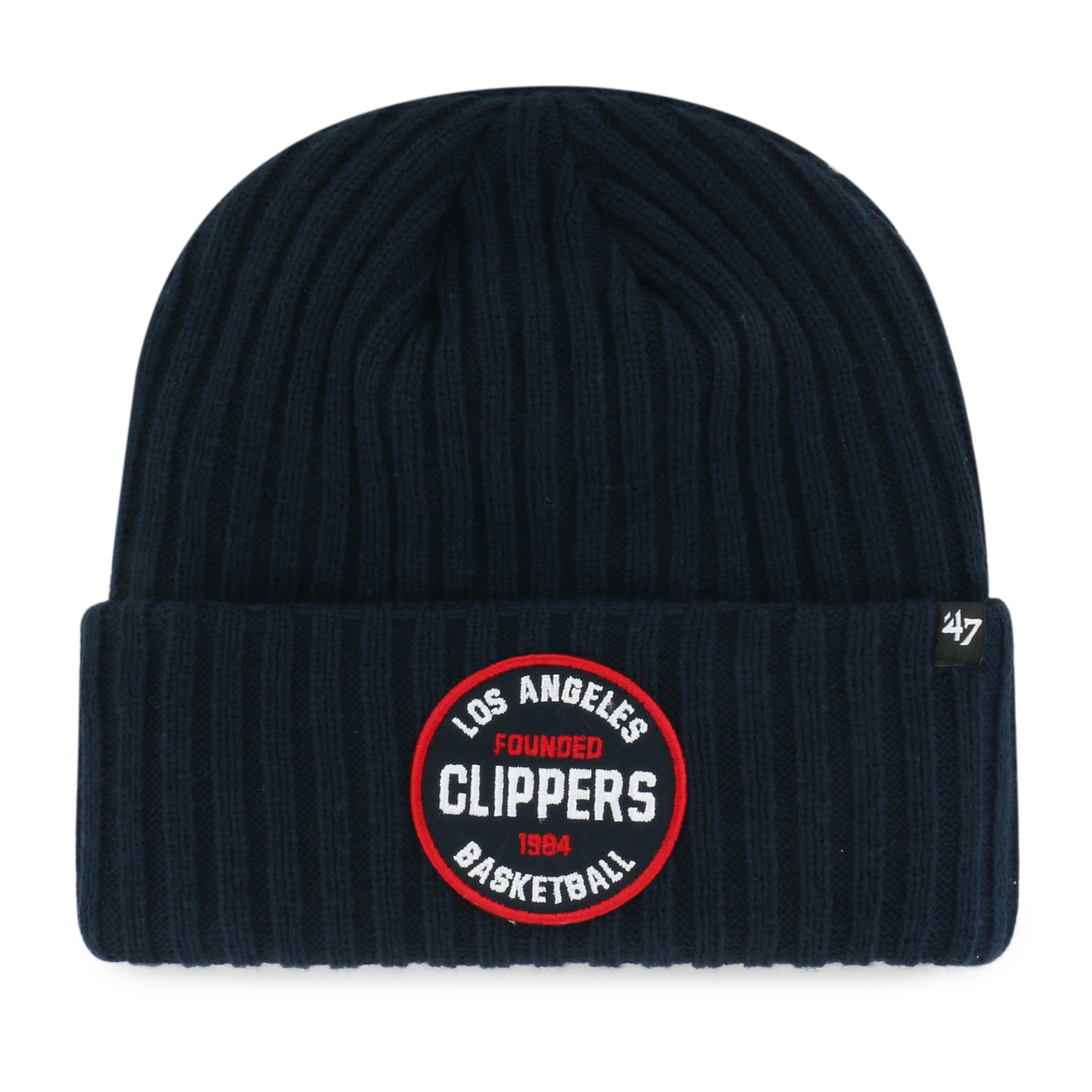 Men's '47  Navy LA Clippers Ribbed Snowdrift Cuffed Knit Hat