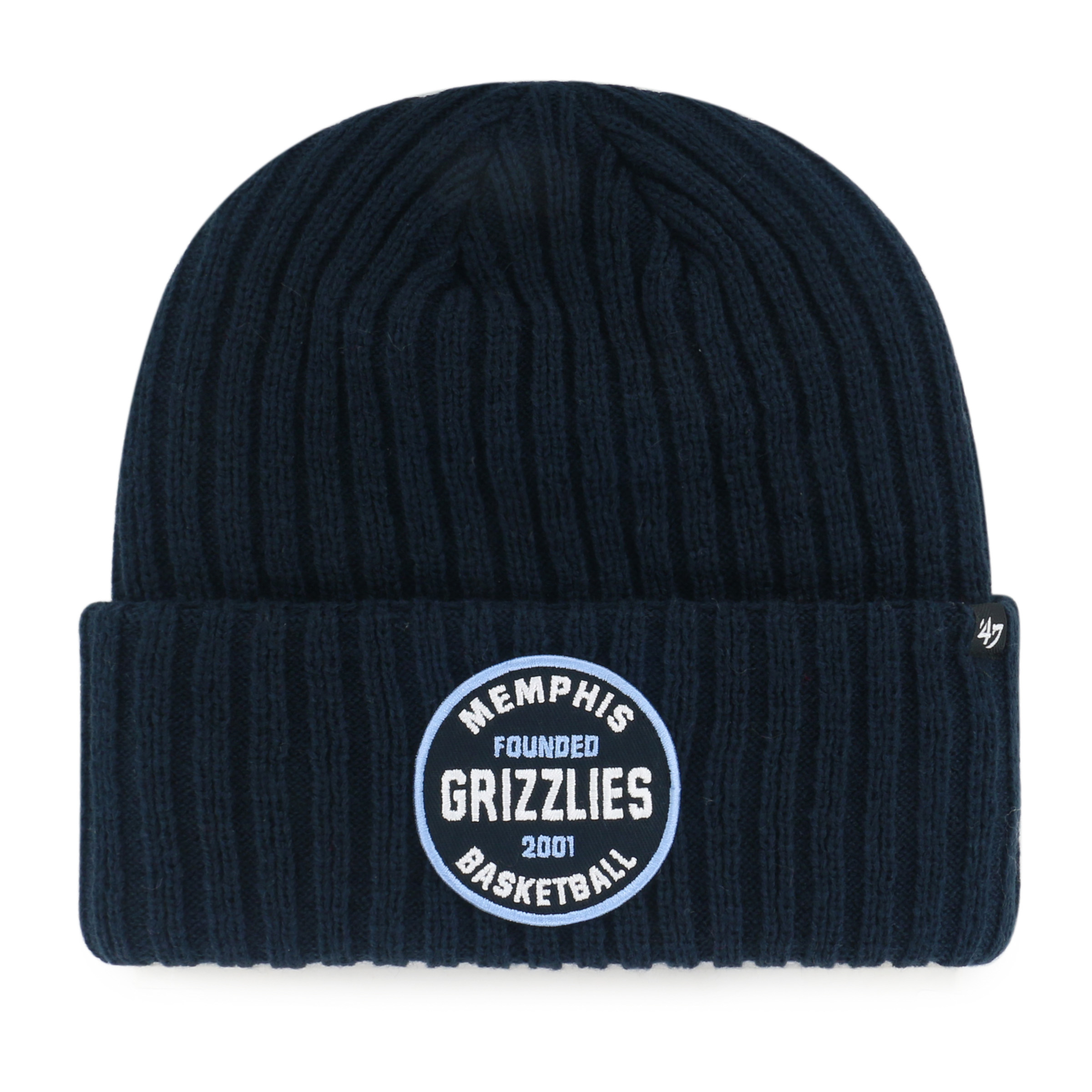 Men's '47 Navy Memphis Grizzlies Ribbed Snowdrift Cuffed Knit Hat