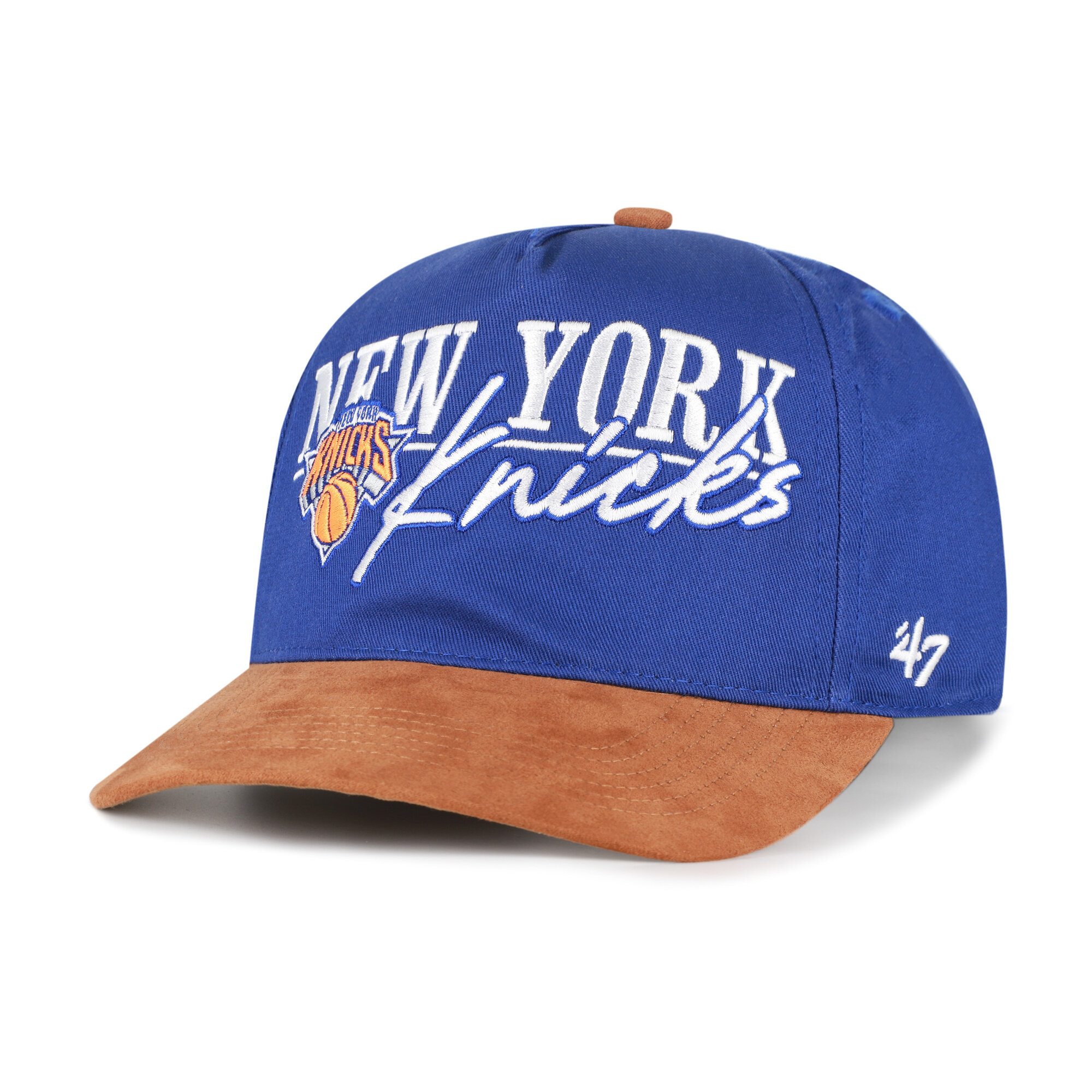 Men's '47 Blue/Tan New York Knicks Scribe Line Hitch Adjustable Hat