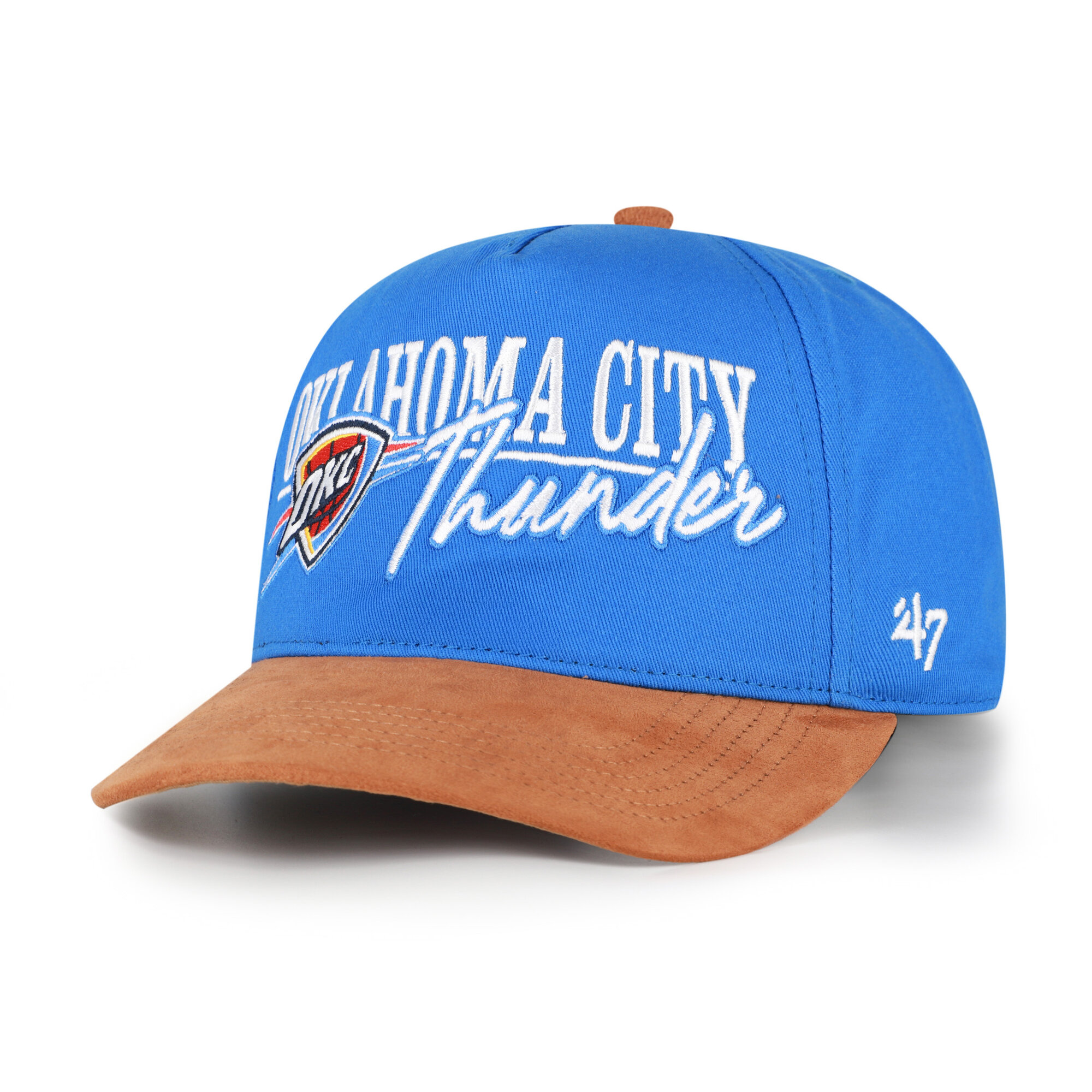 Men's '47 Blue/Tan Oklahoma City Thunder Scribe Line Hitch Adjustable Hat