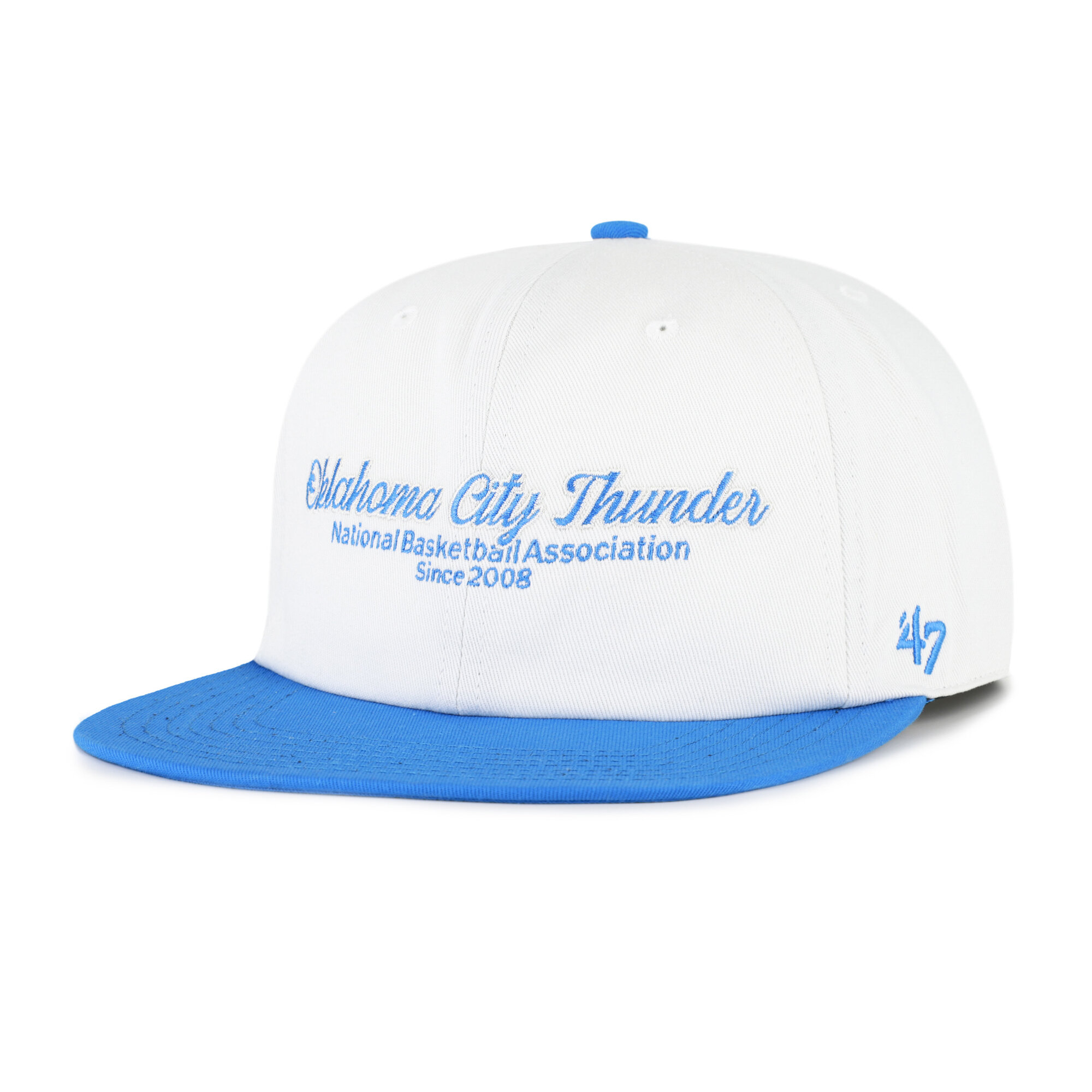 Men's '47 Cream Oklahoma City Thunder Script Stack Captain Snapback Hat