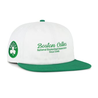 Men's '47 Cream Boston Celtics Script Stack Captain Snapback Hat