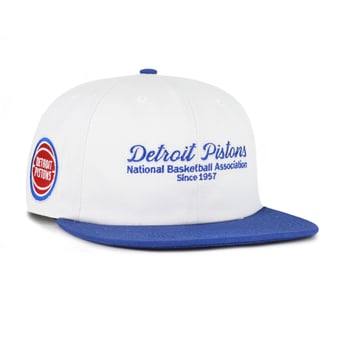 Men's '47 Cream Detroit Pistons Script Stack Captain Snapback Hat