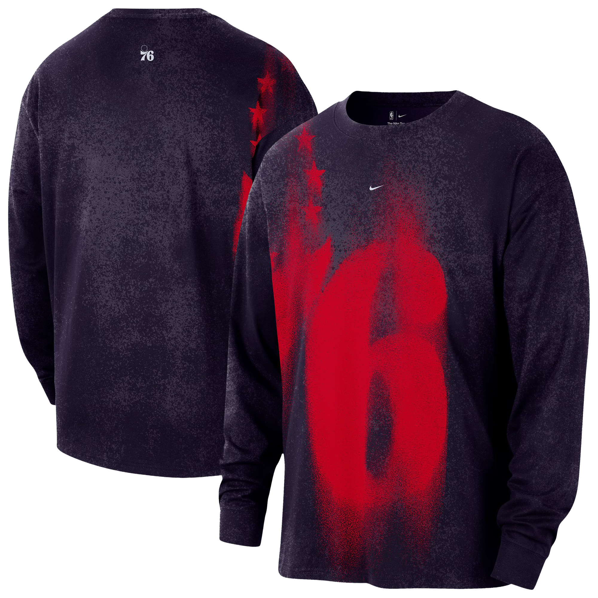 Men's Nike Navy Philadelphia 76ers 2026/27 Standard Issue Game Theater Team Anthem Long Sleeve T-Shirt