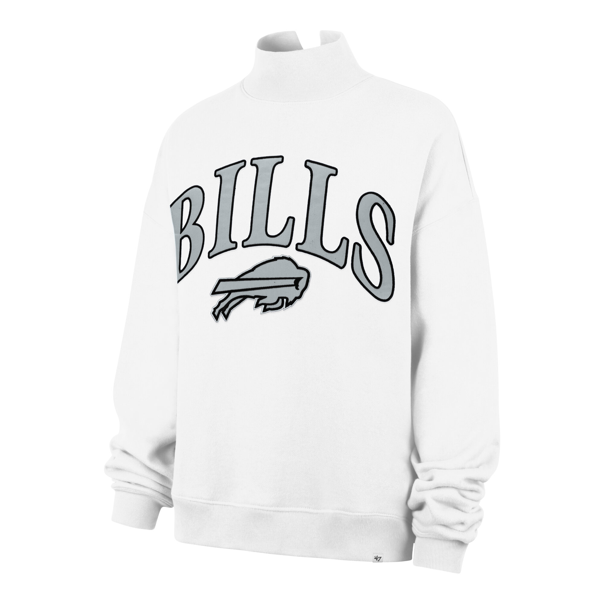 Women's '47 White Buffalo Bills Rivalries Collection Mock Neck Sweatshirt