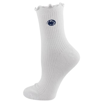 Youth PRO Compression  White Penn State Nittany Lions Logo Lettuce Hem Quarter Socks