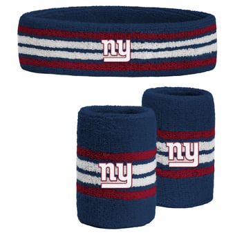 Youth PRO Compression  Royal New York Giants Team Stripe Three-Pack Headband and Wristbands Set
