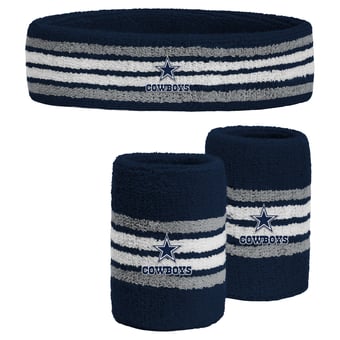 Youth PRO Compression  Navy Dallas Cowboys Team Stripe Three-Pack Headband and Wristbands Set