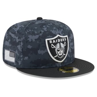 Men's New Era Black Las Vegas Raiders 2026 Salute To Service 59FIFTY Fitted Hat