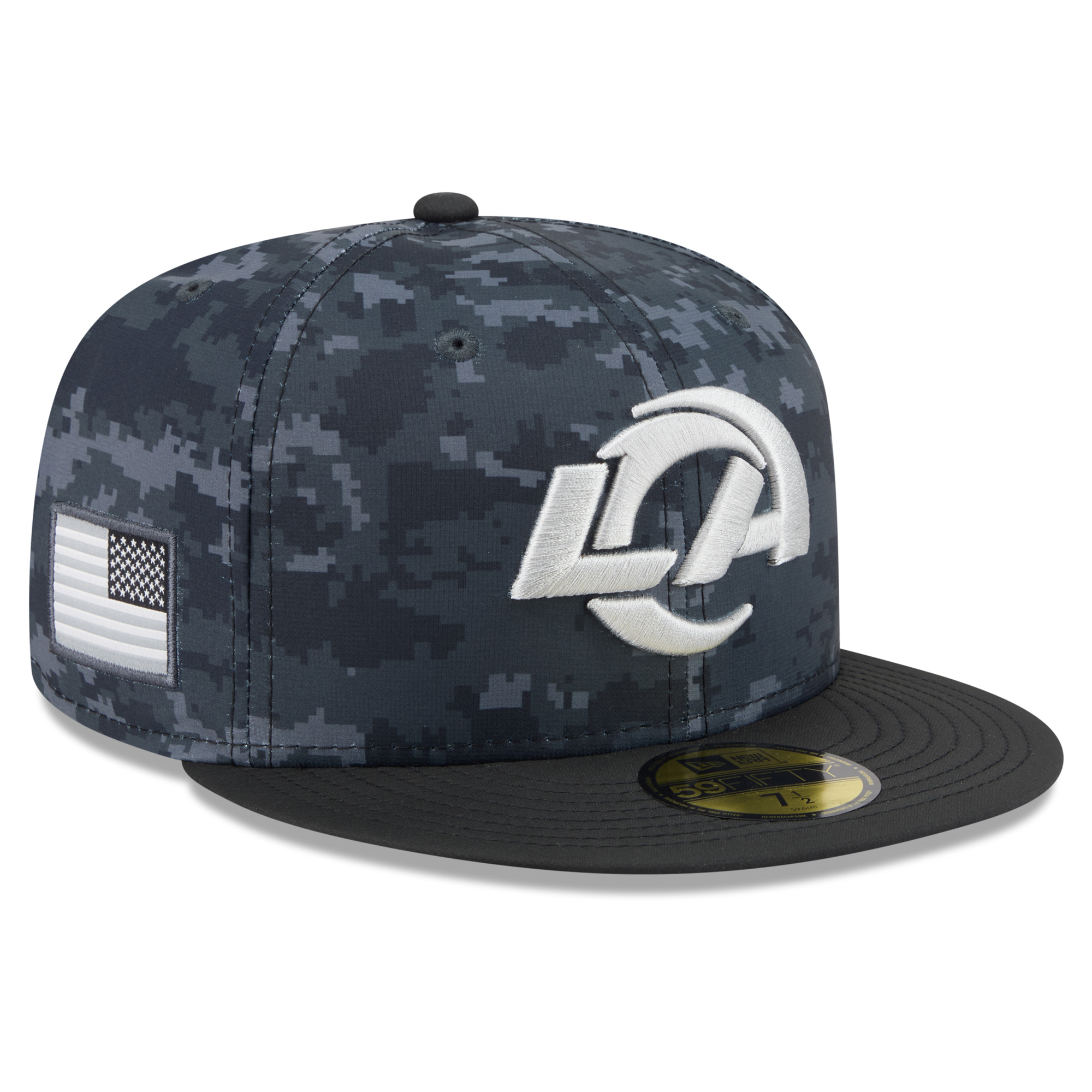 New Era Men's Black Los Angeles Rams 2026 Salute To Service 59FIFTY Fitted Hat - Black