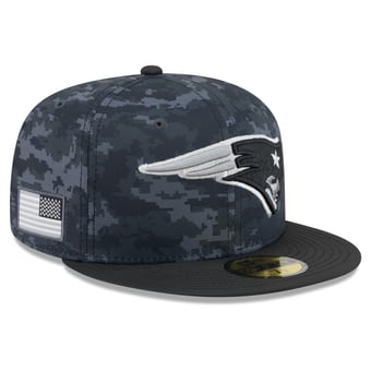 Men's New Era Black New England Patriots 2026 Salute To Service 59FIFTY Fitted Hat