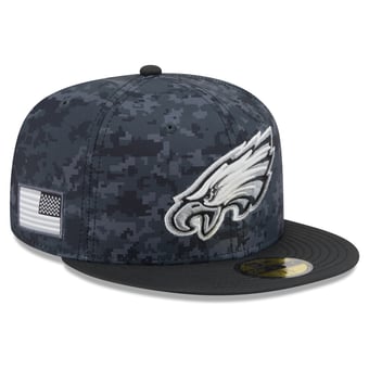 Men's New Era Black Philadelphia Eagles 2026 Salute To Service 59FIFTY Fitted Hat