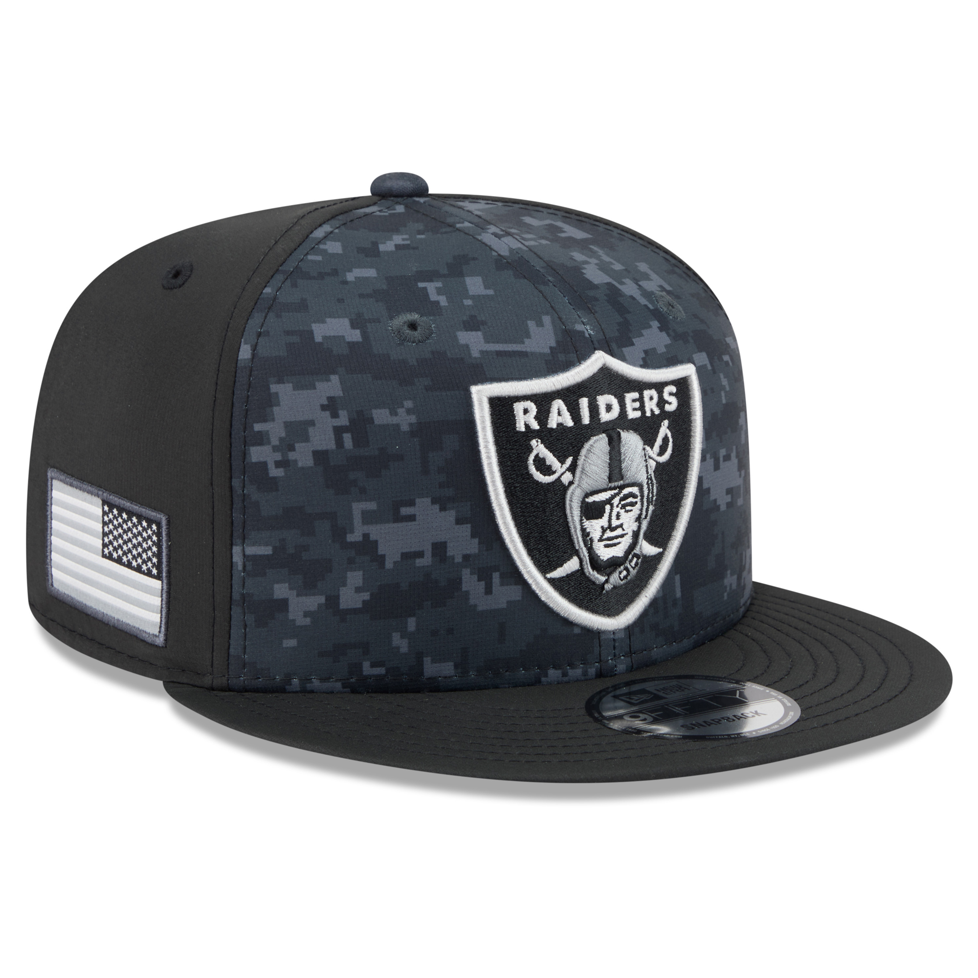 Men's New Era Black Las Vegas Raiders 2026 Salute To Service 9FIFTY Snapback Hat