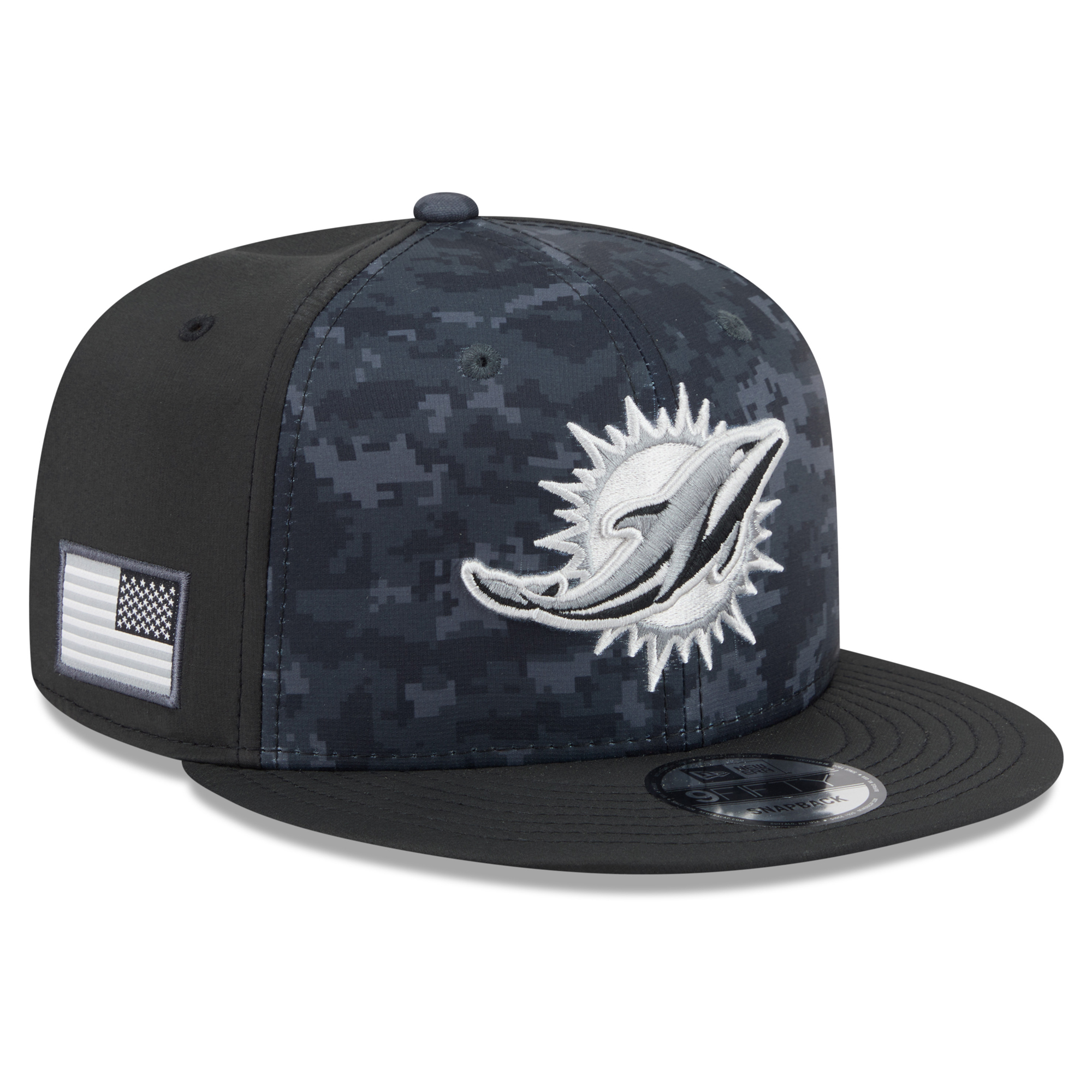 Men's New Era Black Miami Dolphins 2026 Salute To Service 9FIFTY Snapback Hat