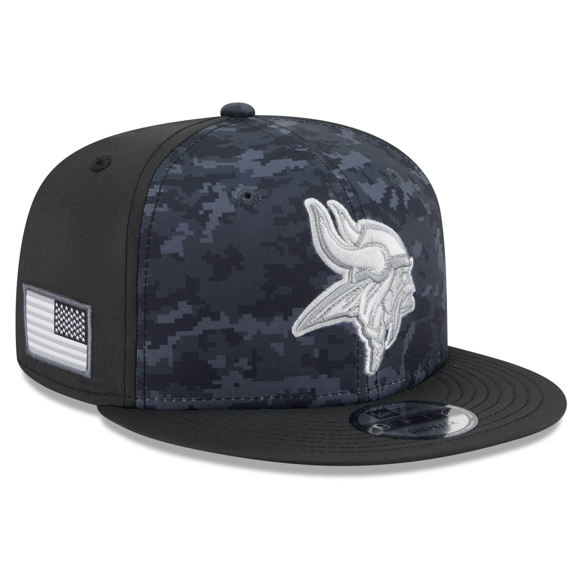 Men's New Era Black Minnesota Vikings 2026 Salute To Service 9FIFTY Snapback Hat