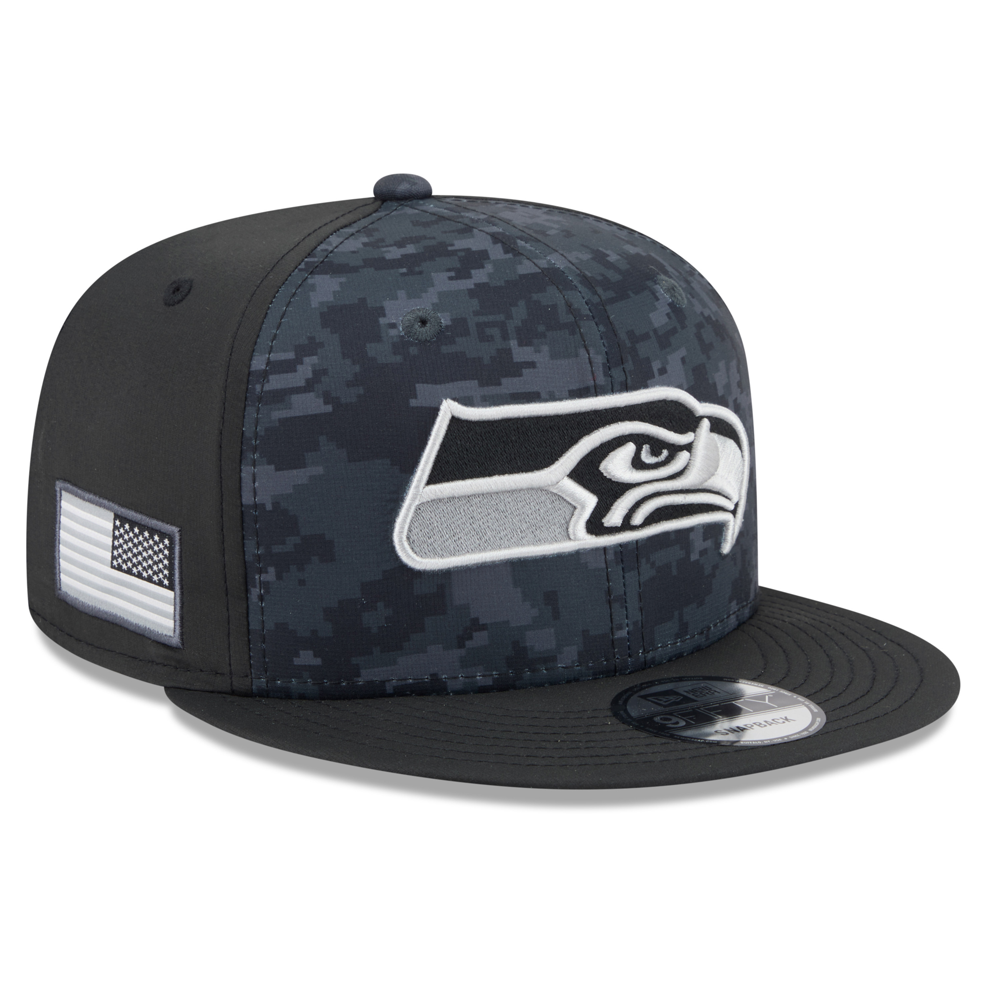 Men's New Era Black Seattle Seahawks 2026 Salute To Service 9FIFTY Snapback Hat