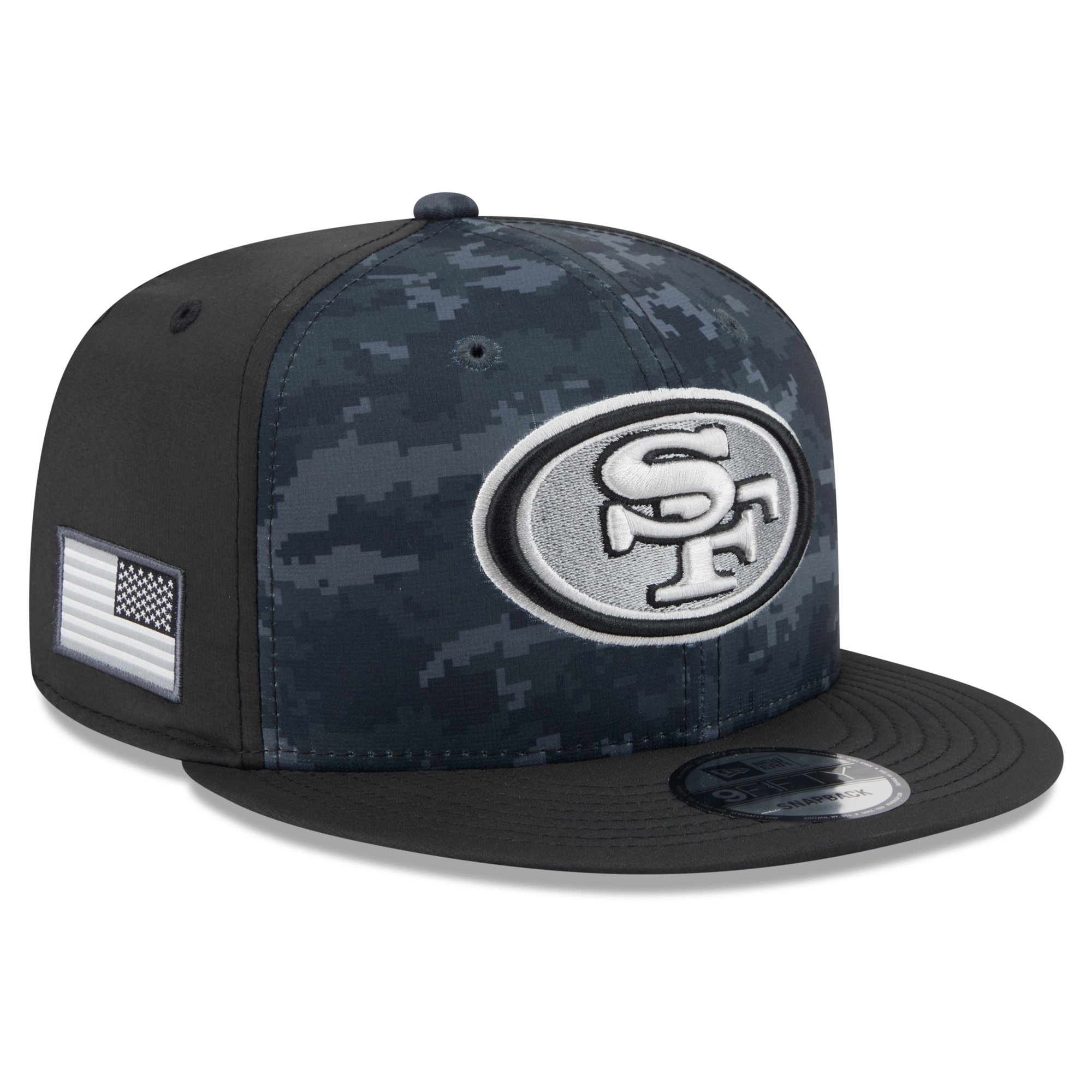 Men's New Era Black San Francisco 49ers 2026 Salute To Service 9FIFTY Snapback Hat