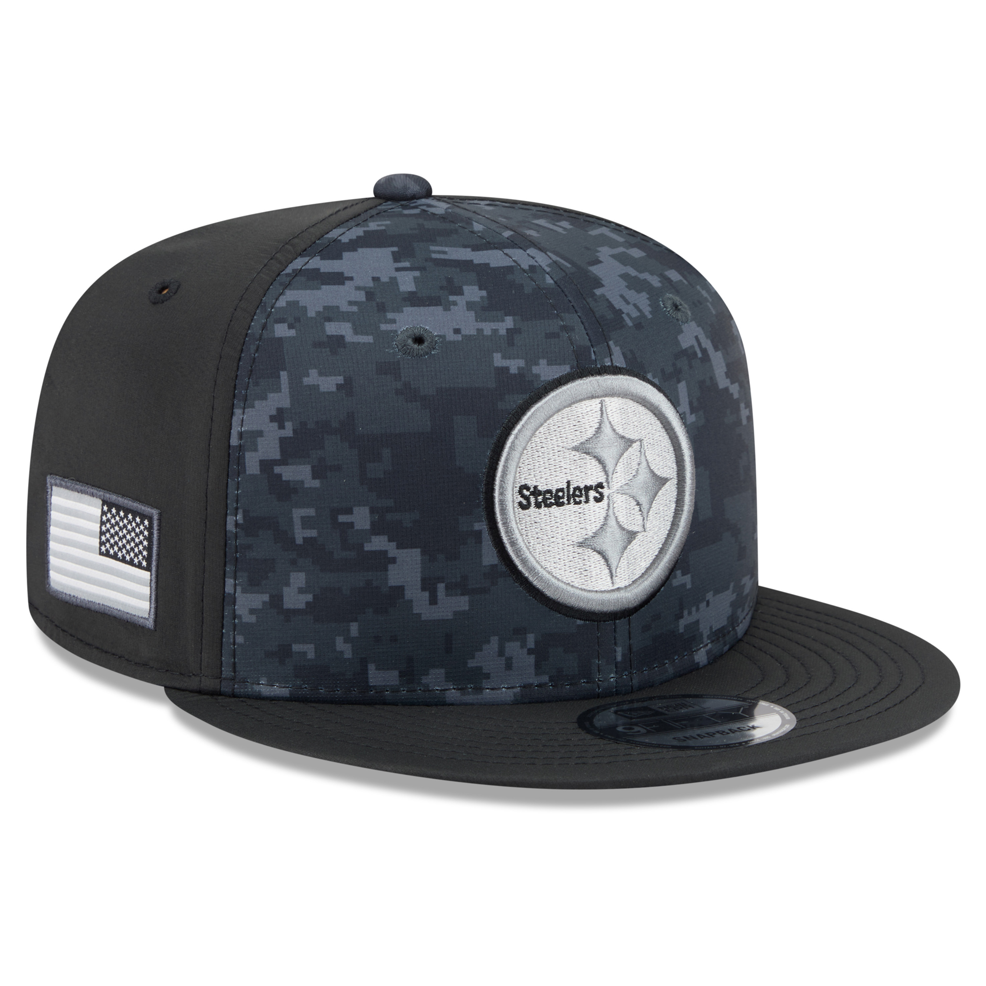 Men's New Era Black Pittsburgh Steelers 2026 Salute To Service 9FIFTY Snapback Hat