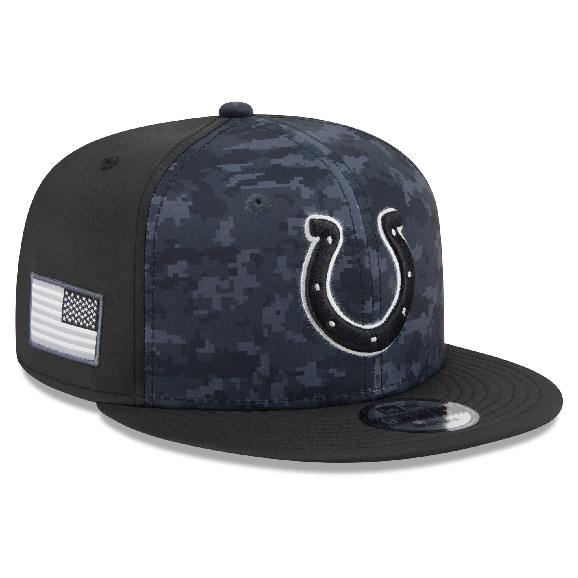 Men's New Era Black Indianapolis Colts 2026 Salute To Service 9FIFTY Snapback Hat