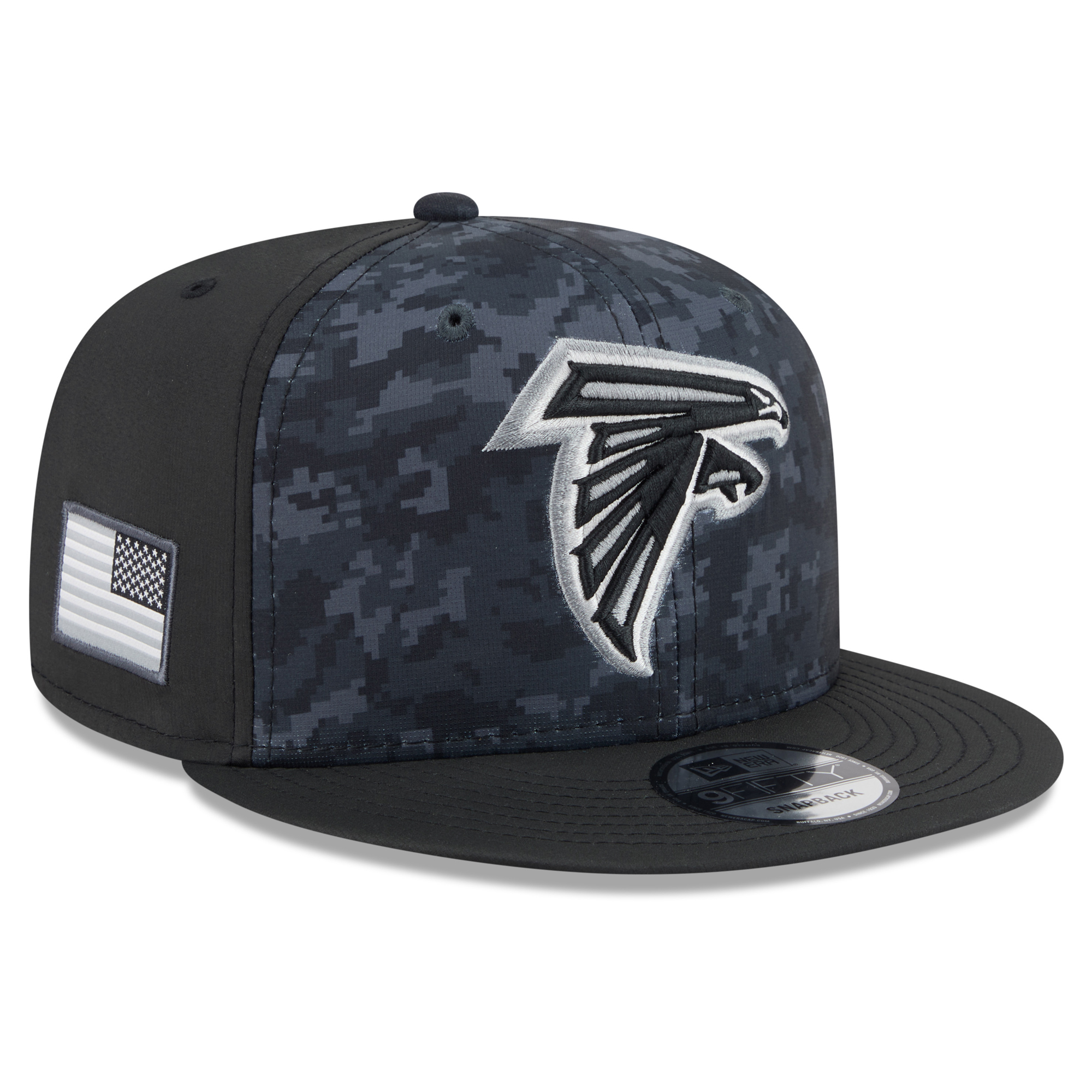 Men's New Era Black Atlanta Falcons 2026 Salute To Service 9FIFTY Snapback Hat