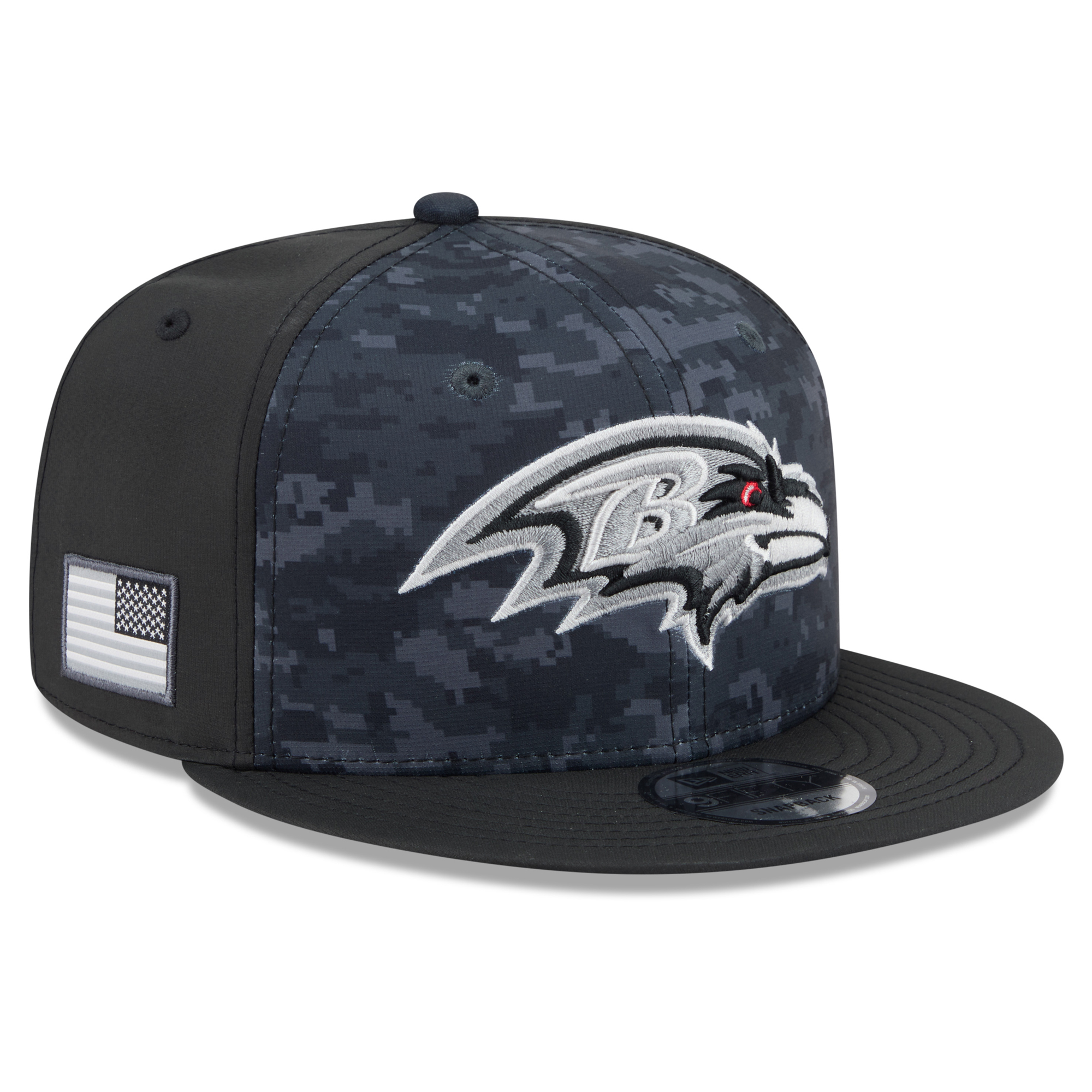 Men's New Era Black Baltimore Ravens 2026 Salute To Service 9FIFTY Snapback Hat