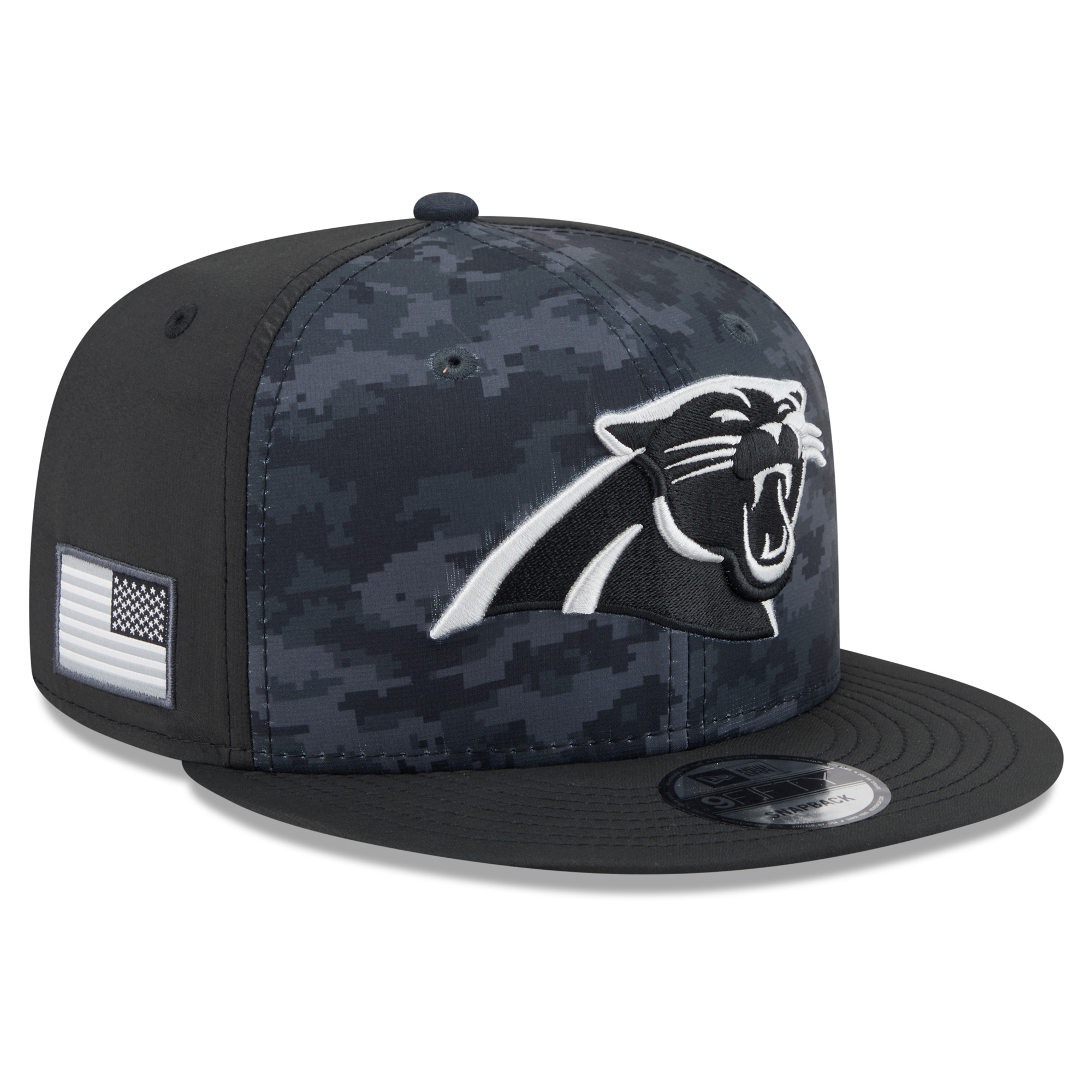 Men's New Era Black Carolina Panthers 2026 Salute To Service 9FIFTY Snapback Hat