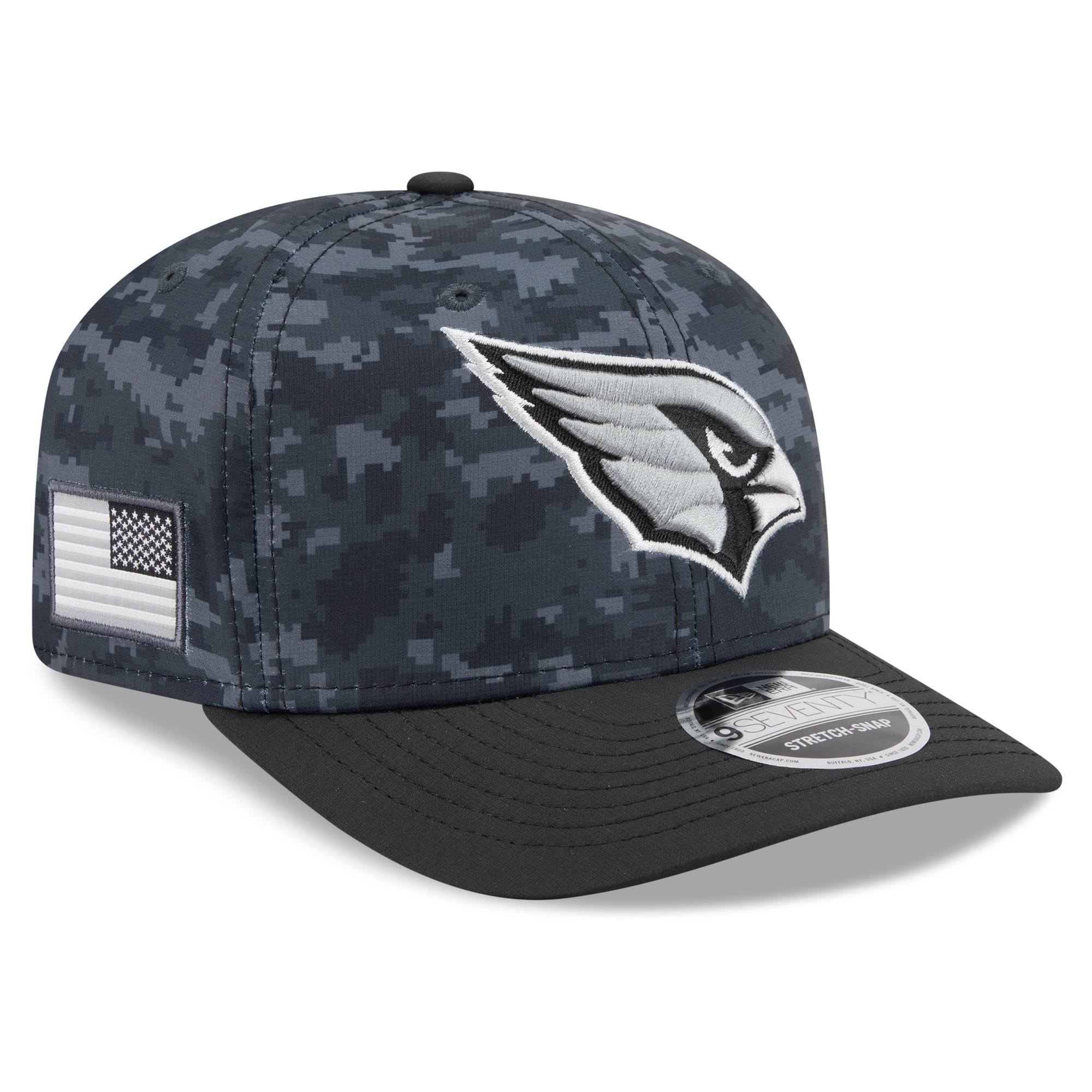 Men's New Era Black Arizona Cardinals 2026 Salute To Service 9SEVENTY Adjustable Hat