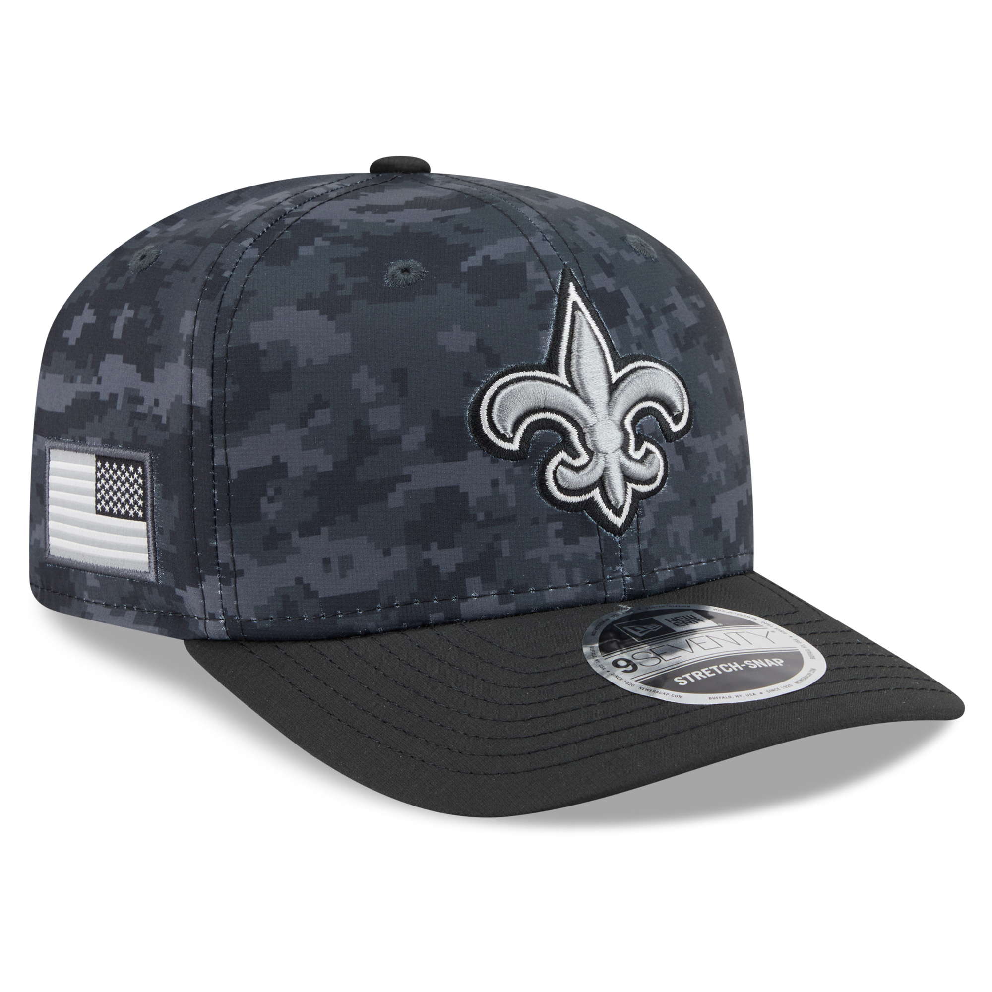 Men's New Era Black New Orleans Saints 2026 Salute To Service 9SEVENTY Adjustable Hat