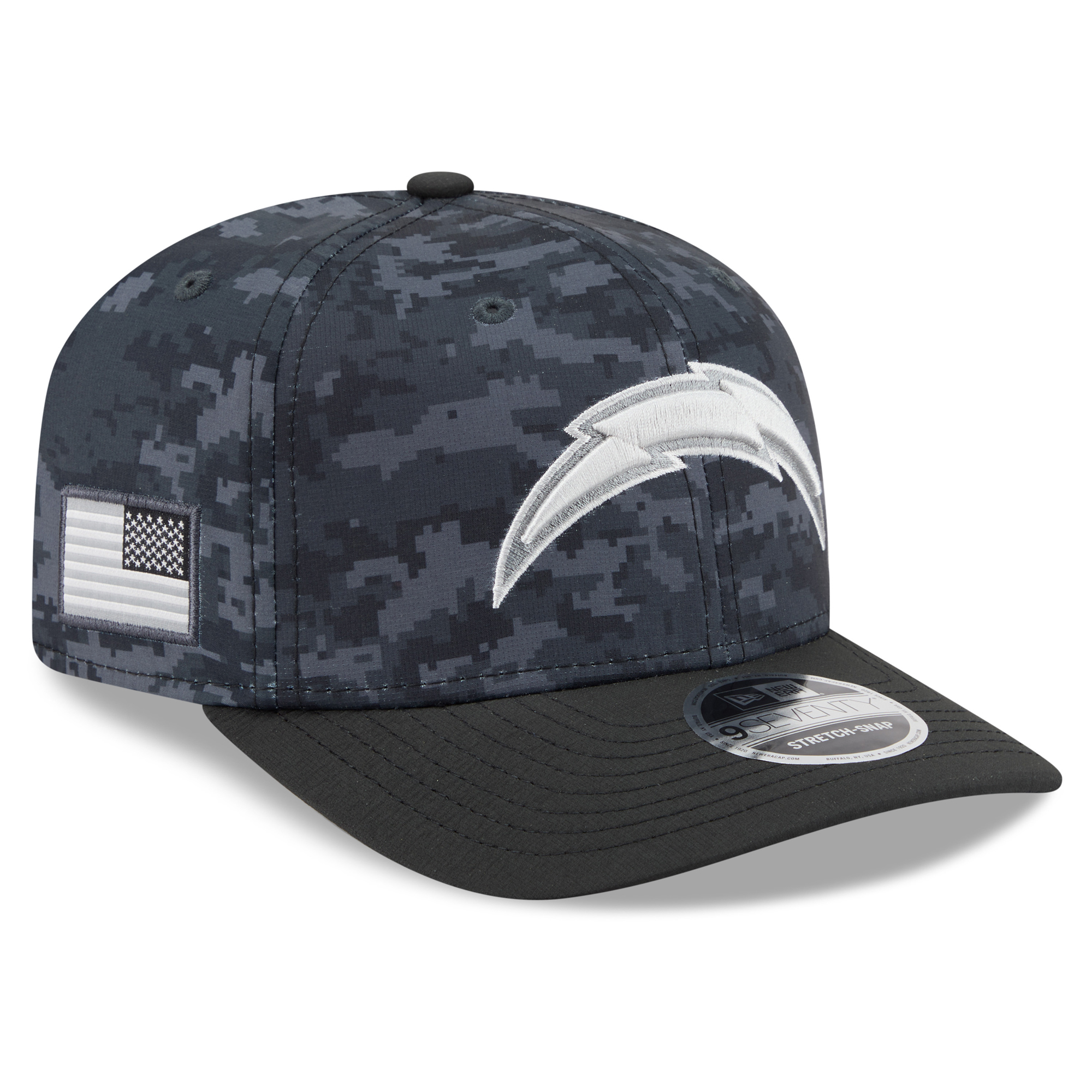 Men's New Era Black Los Angeles Chargers 2026 Salute To Service 9SEVENTY Adjustable Hat