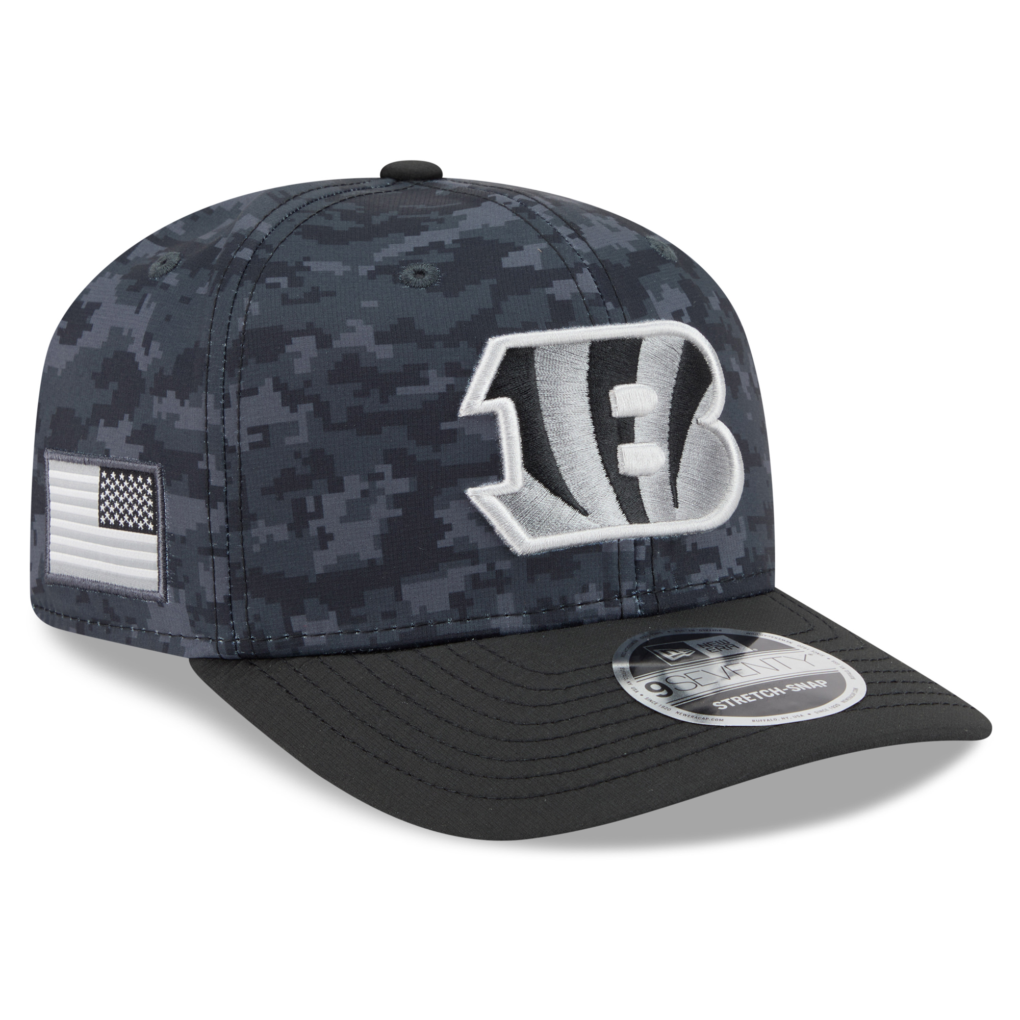 Men's New Era Black Cincinnati Bengals 2026 Salute To Service 9SEVENTY Adjustable Hat
