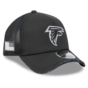 Men's New Era Black Atlanta Falcons 2026 Salute To Service Apex 9FORTY Adjustable Trucker Hat