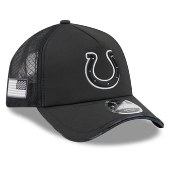 Men's New Era Black Indianapolis Colts 2026 Salute To Service Apex 9FORTY Adjustable Trucker Hat