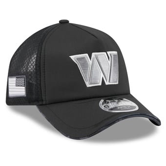 Men's New Era Black Washington Commanders 2026 Salute To Service Apex 9FORTY Adjustable Trucker Hat