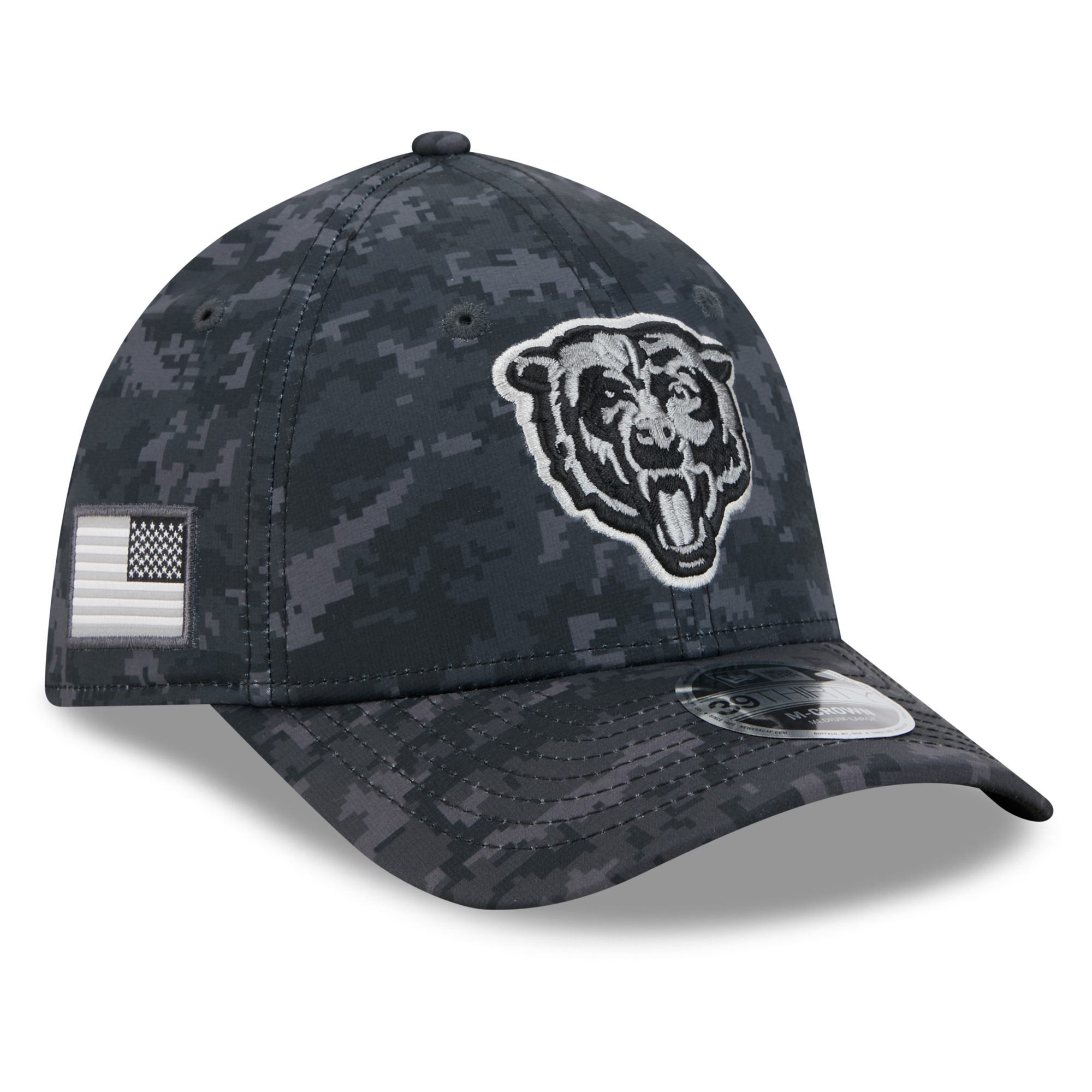 Men's New Era Black Chicago Bears 2026 Salute To Service 39THIRTY M-Crown Stretch Hat