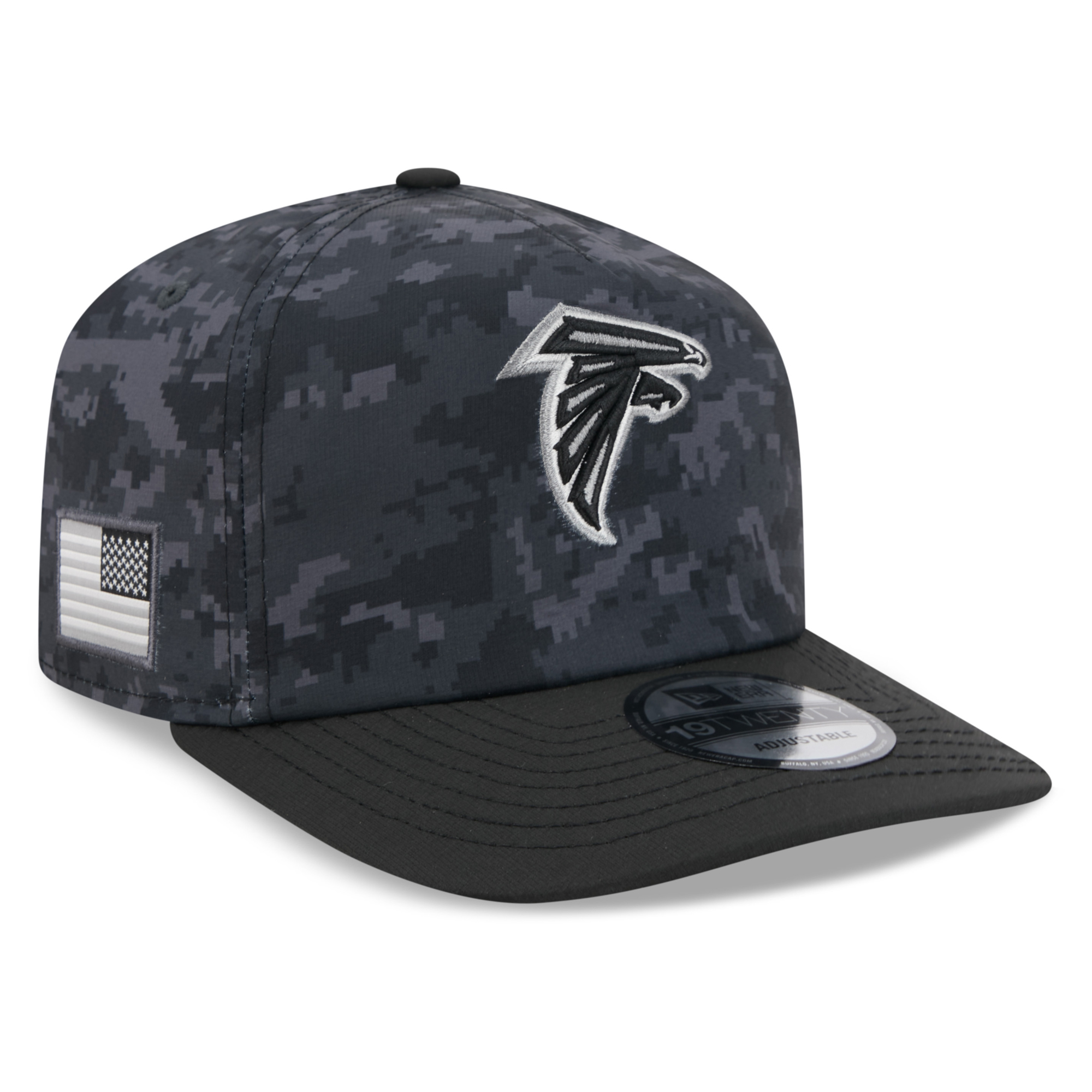 Men's New Era Black Atlanta Falcons 2026 Salute To Service 19TWENTY Adjustable Hat