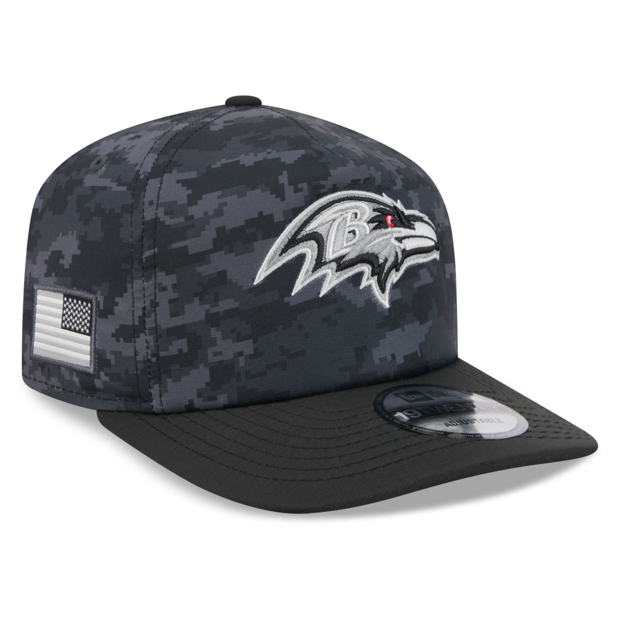 Men's New Era Black Baltimore Ravens 2026 Salute To Service 19TWENTY Adjustable Hat