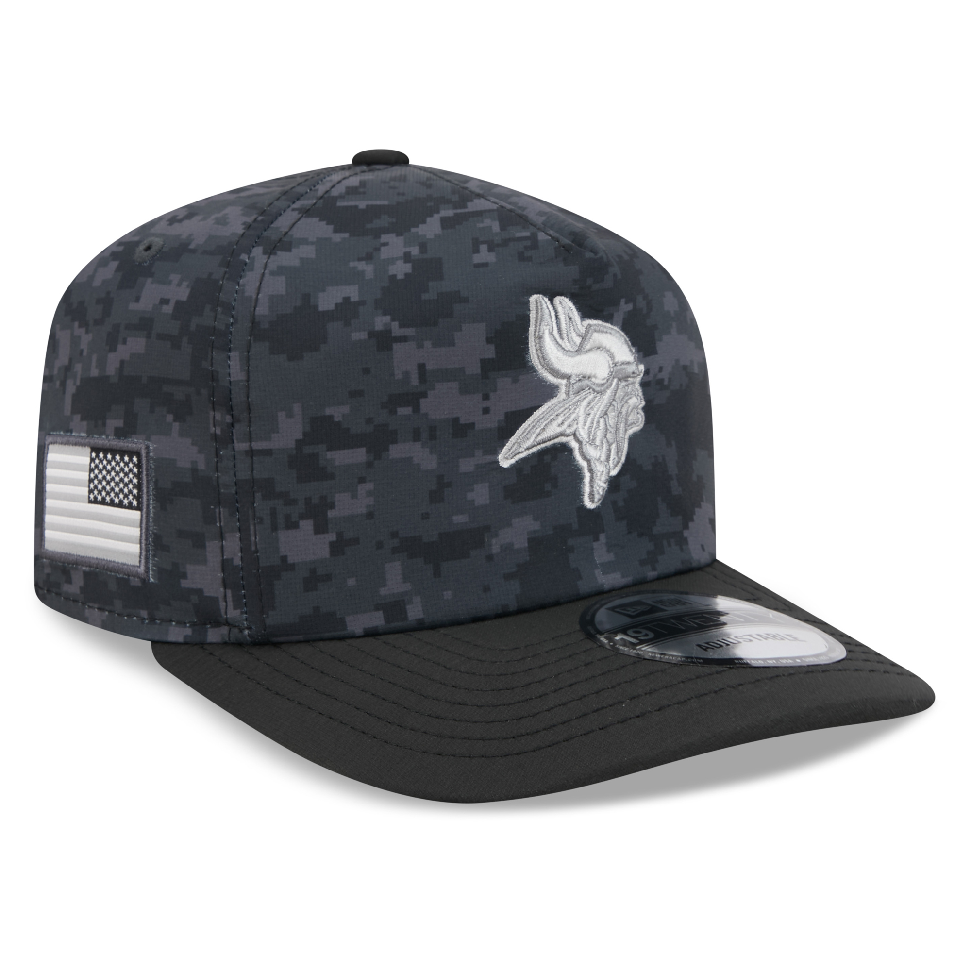 Men's New Era Black Minnesota Vikings 2026 Salute To Service 19TWENTY Adjustable Hat