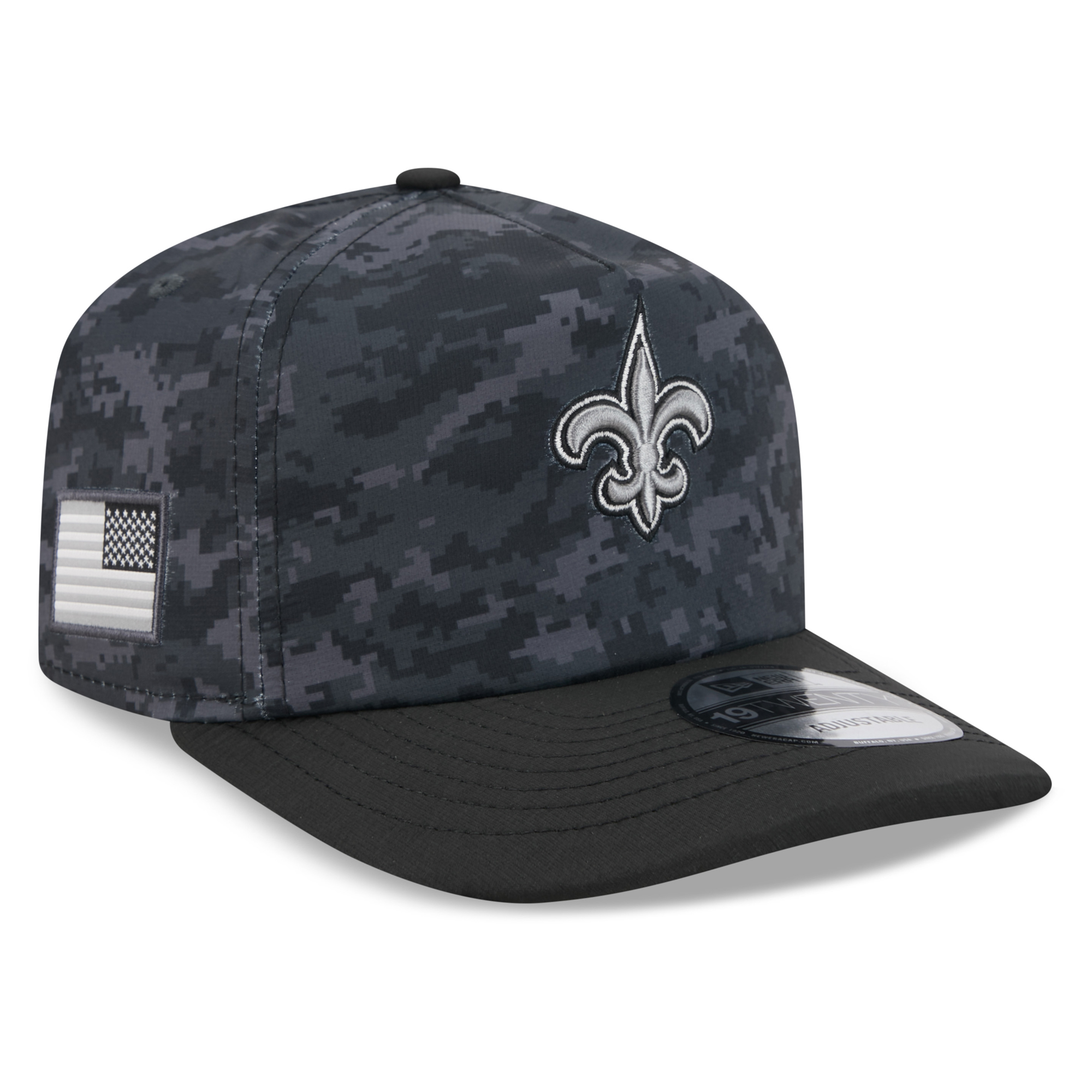 Men's New Era Black New Orleans Saints 2026 Salute To Service 19TWENTY Adjustable Hat