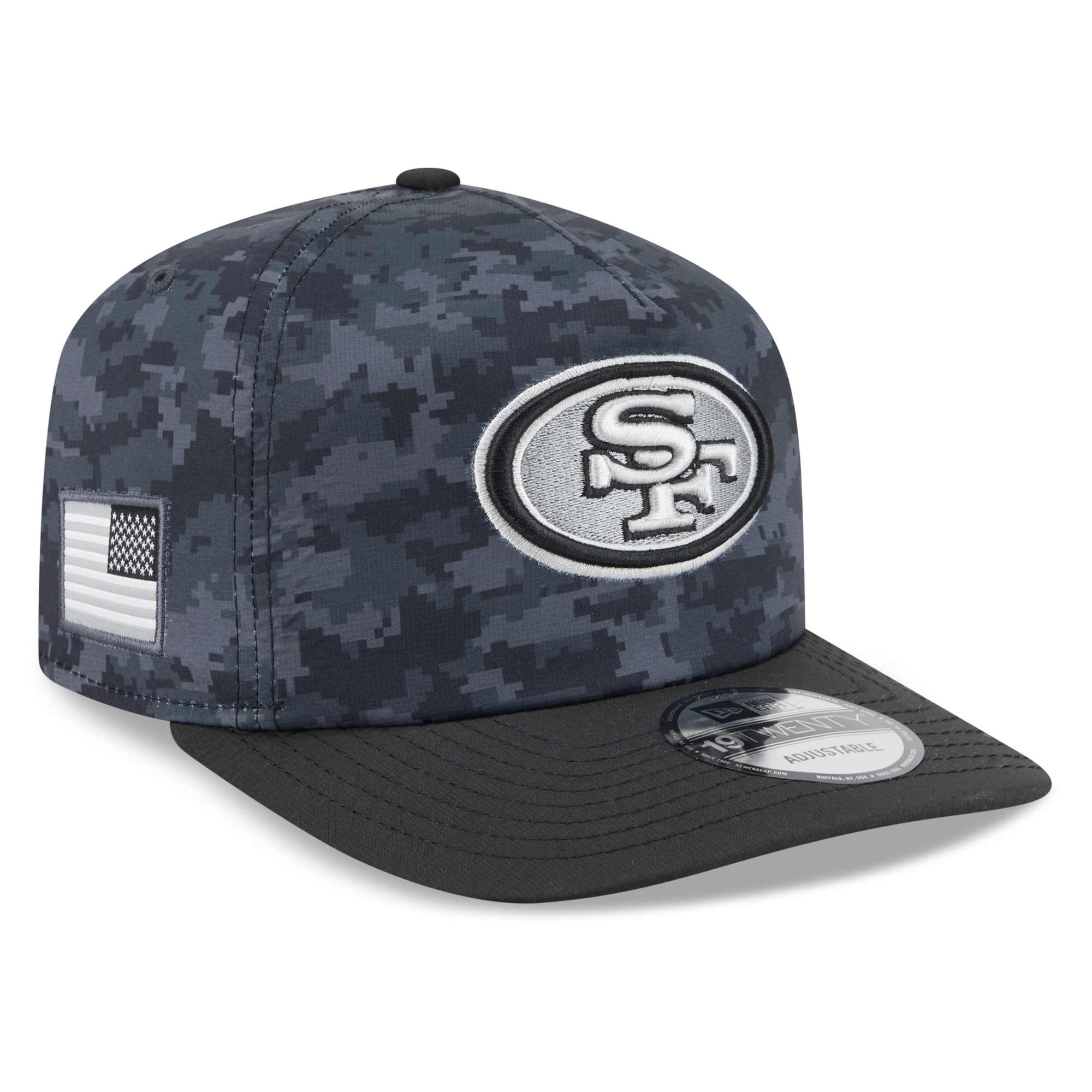 Men's New Era Black San Francisco 49ers 2026 Salute To Service 19TWENTY Adjustable Hat
