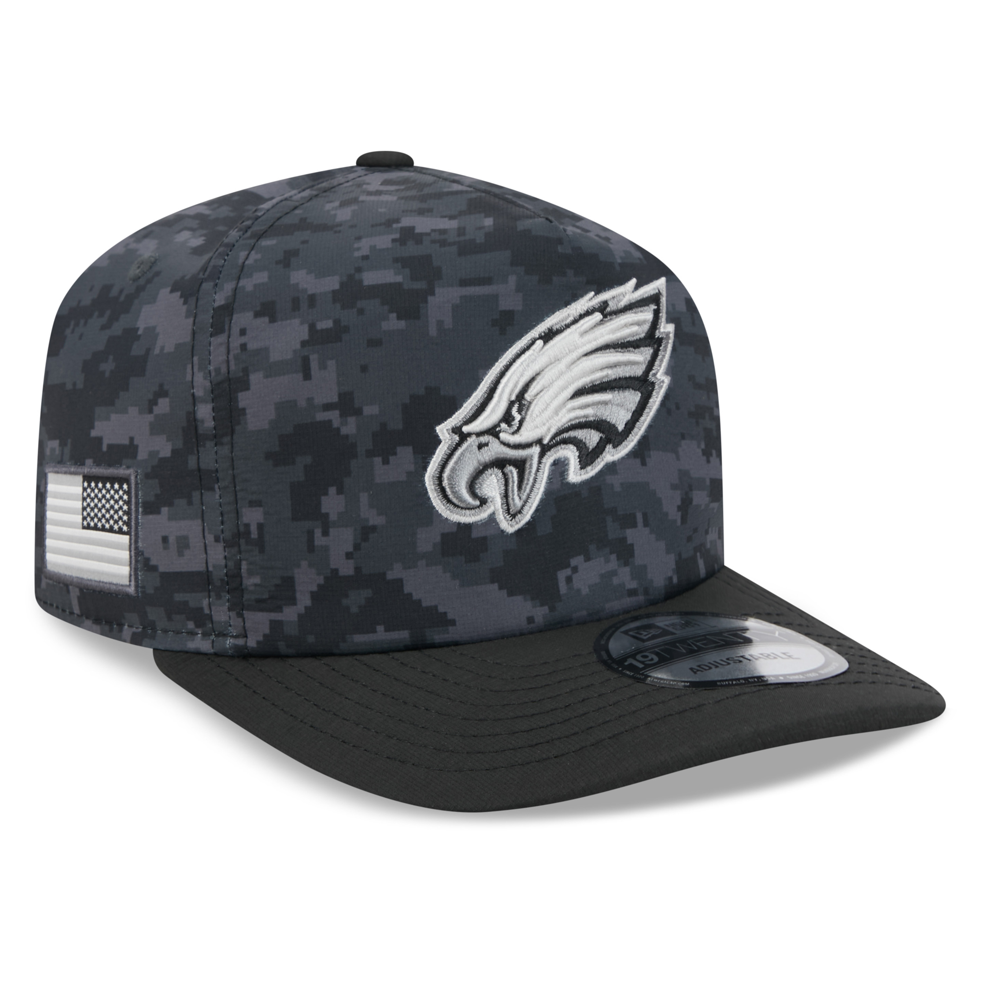 Men's New Era Black Philadelphia Eagles 2026 Salute To Service 19TWENTY Adjustable Hat